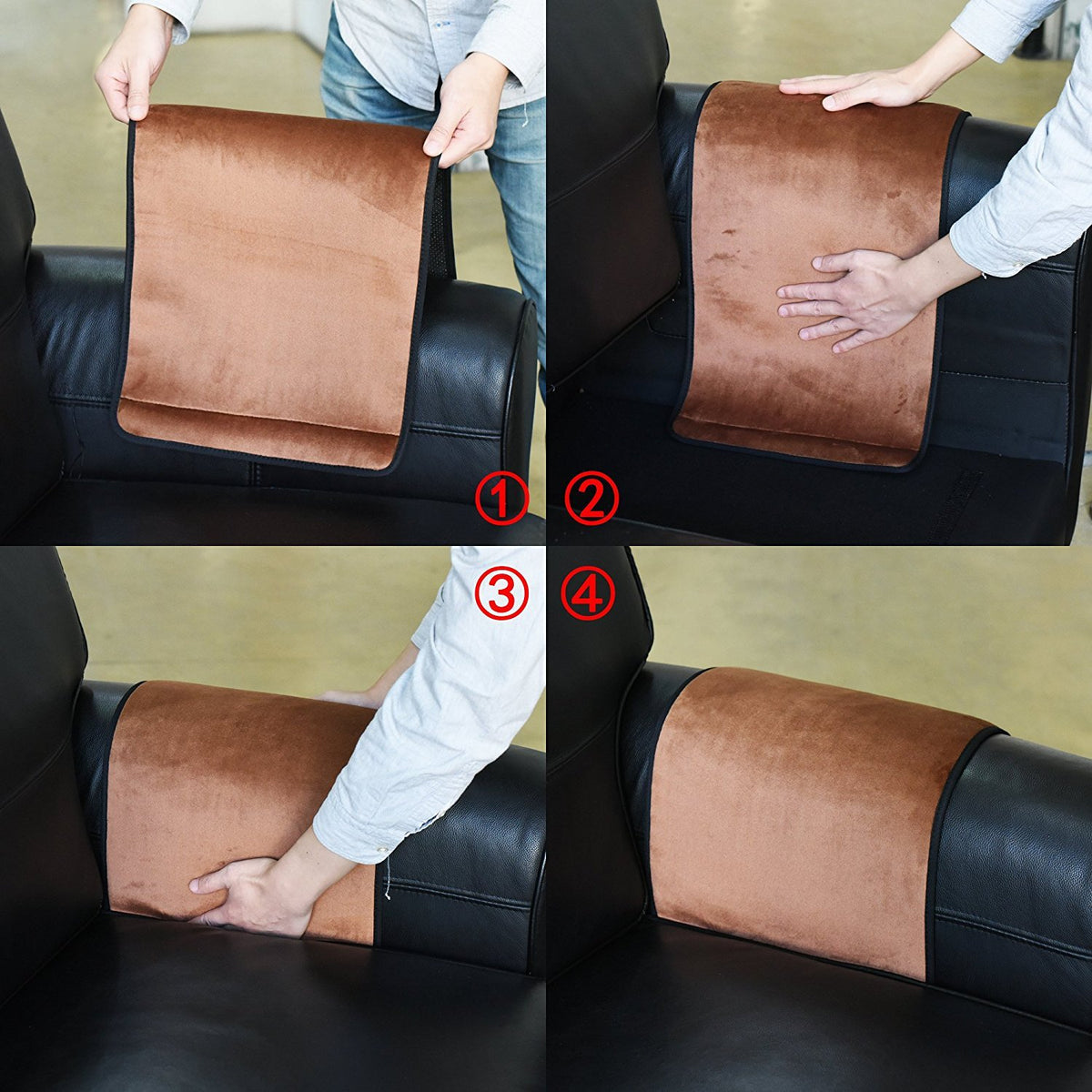 Wanty Velvet Sofa Couch Chair Armrest Soft Caddy Organizer Holder for Remote Control, Cell Phone
