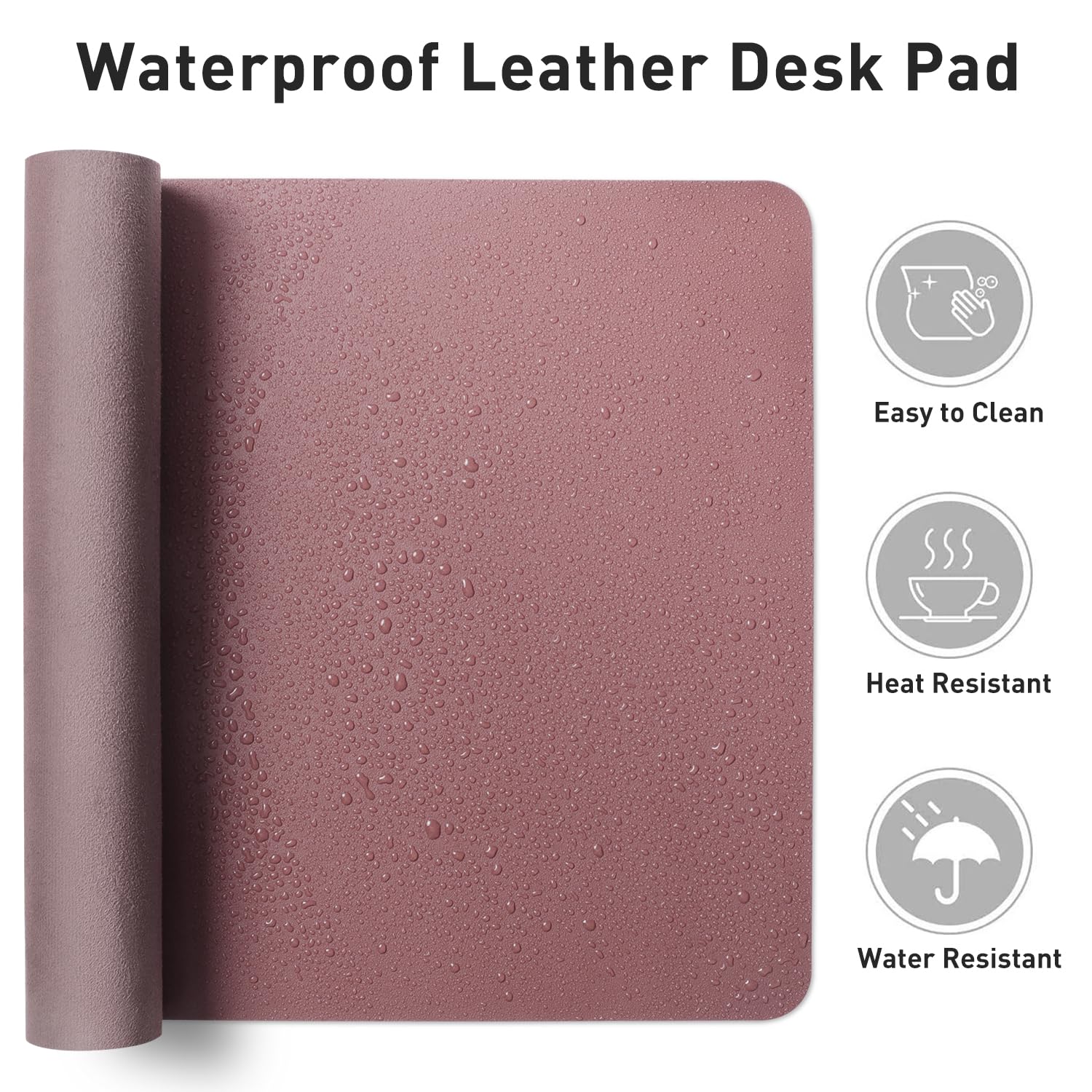 Aothia Leather Desk Pad Protector, Mouse Pad, Office Desk Mat, Non-Slip PU Leather Desk Blotter