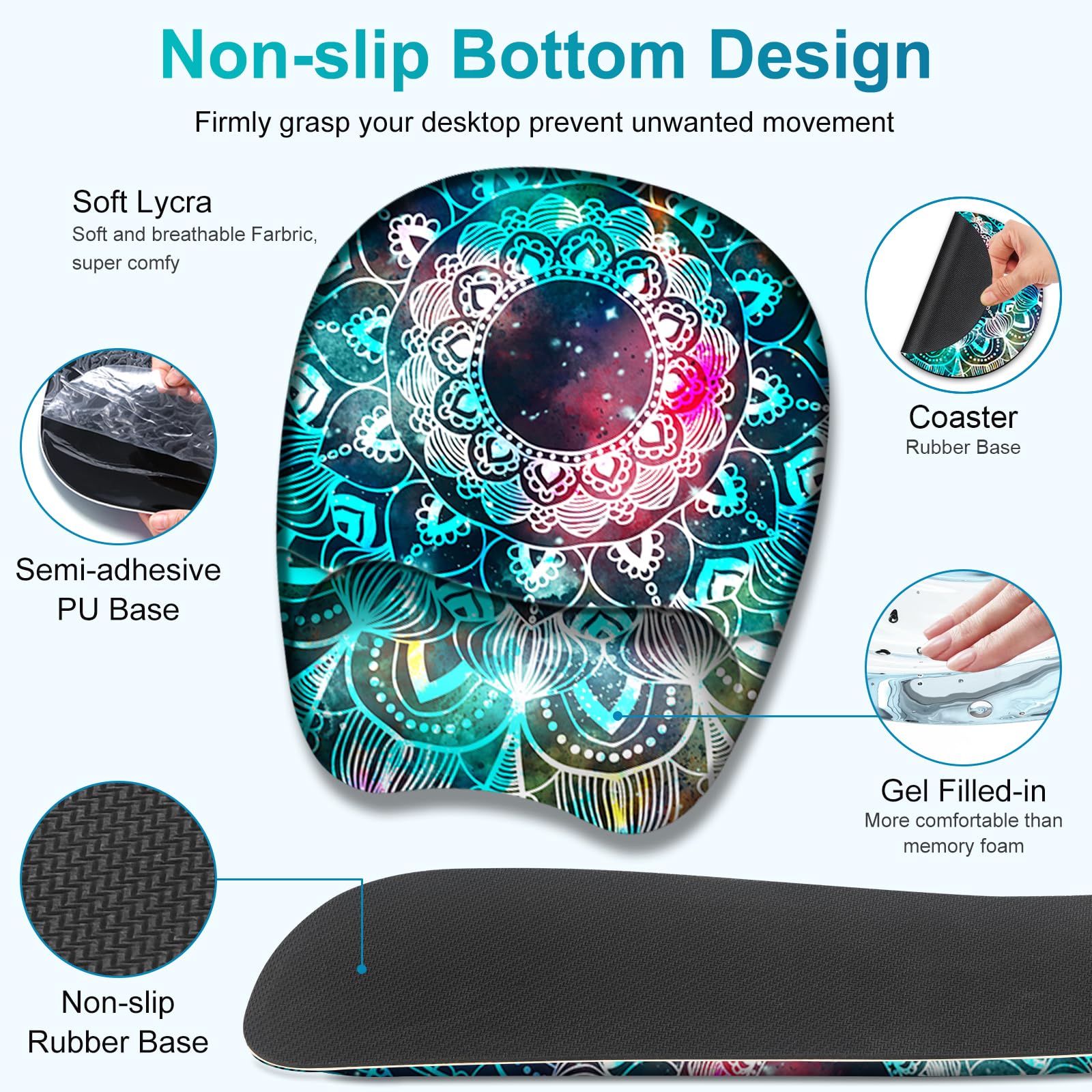NXZGO Large Mouse Pad with Wrist Support 4 in1 Set, XXL Big Game Mousepad + Keyboard Wrist