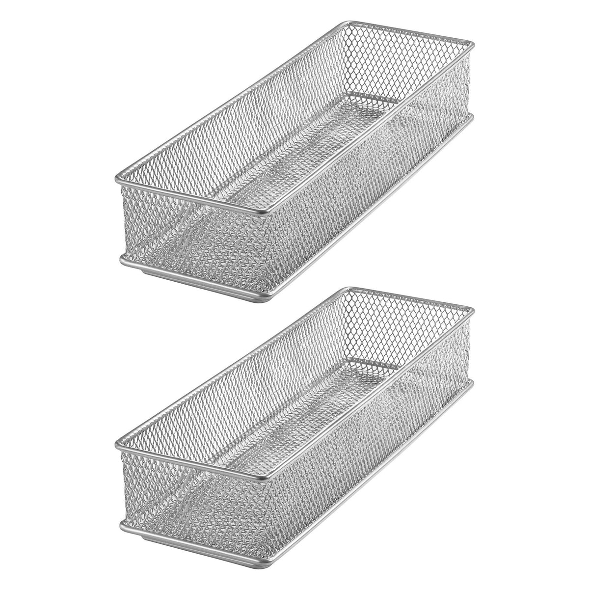 YBM HOME Silver Mesh Drawer Cabinet and or Shelf Organizer Bins, School Supply Holder Office