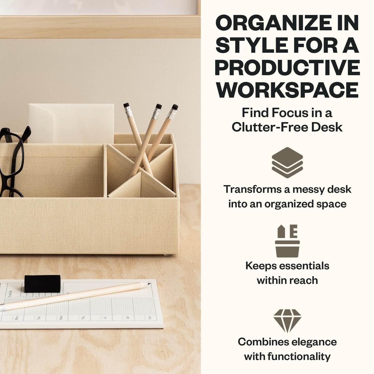 Bigso Elisa Desktop Organizer - Durable Office Desk Organizer for Office Supplies - Desk Caddy