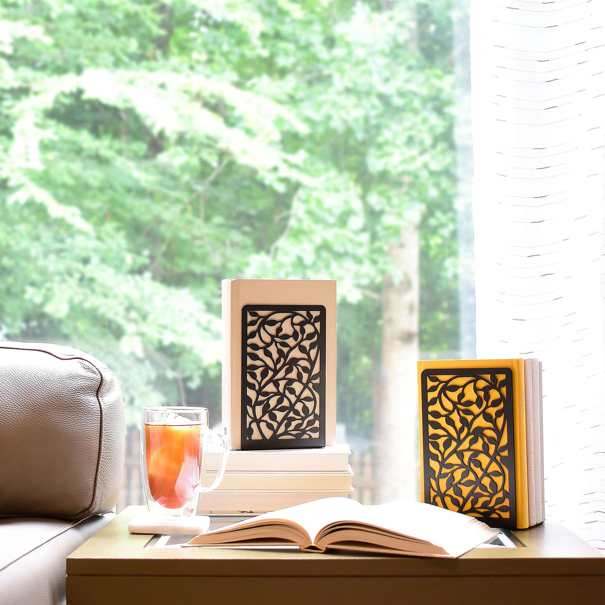 CNK Book Ends for Shelves - Metal Holders for Home Office Heavy Books, Shelf Stoppers, Decorative
