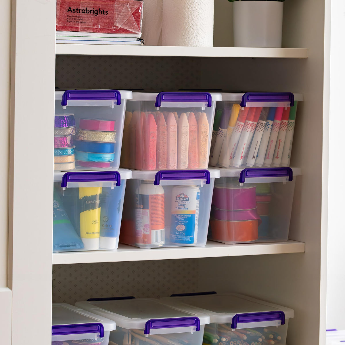 IRIS USA Storage Bins with Lids |Made in USA| 5 Qt - (6-Pack) - Clear