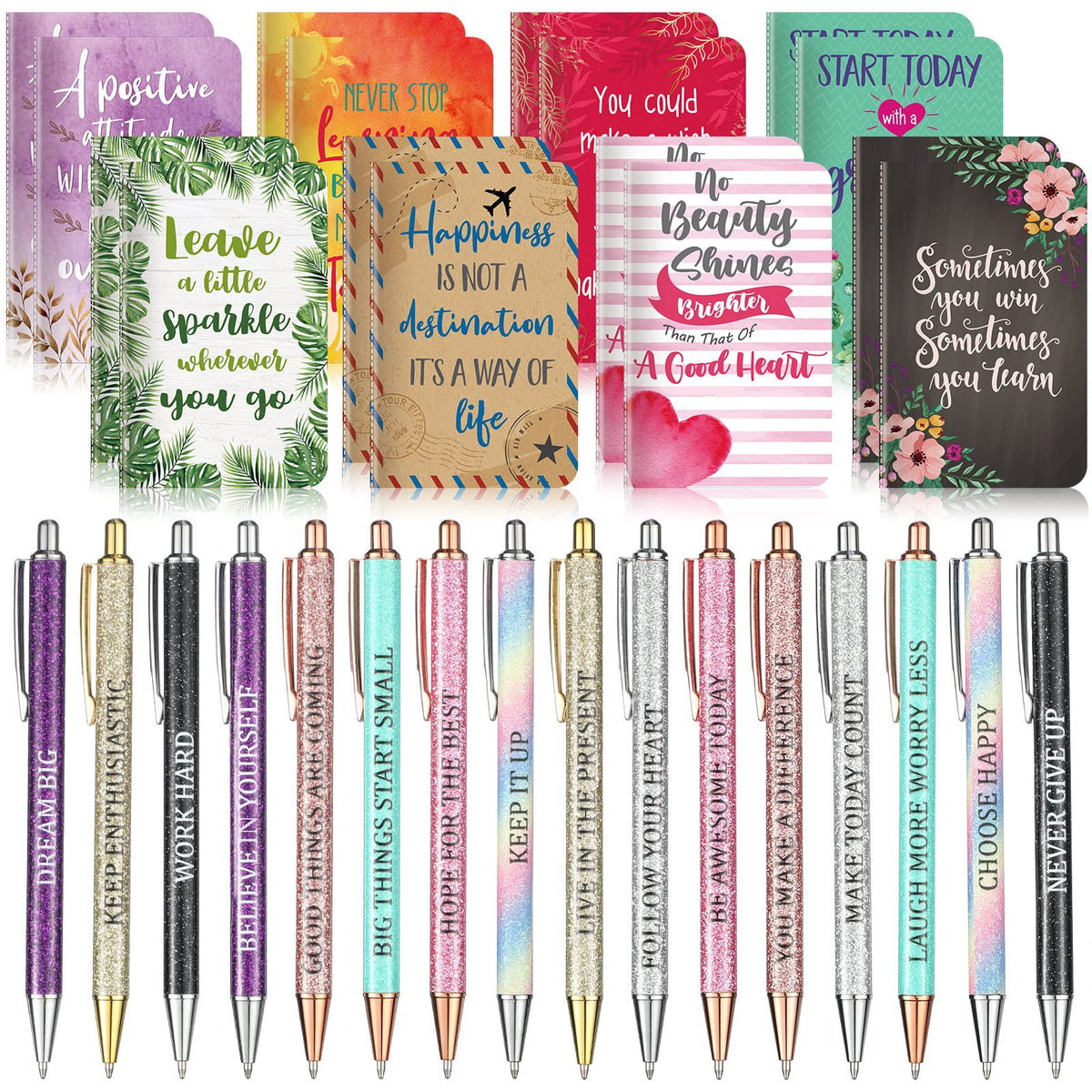 Funrous 32 Pcs Mini Notebooks with Pens Adults Party Favors, Cute