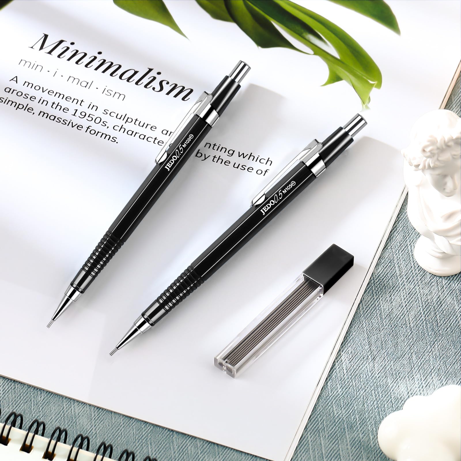 Gueevin 24 Set Black Mechanical Pencil 0.5mm with Drafting Pencil Refill