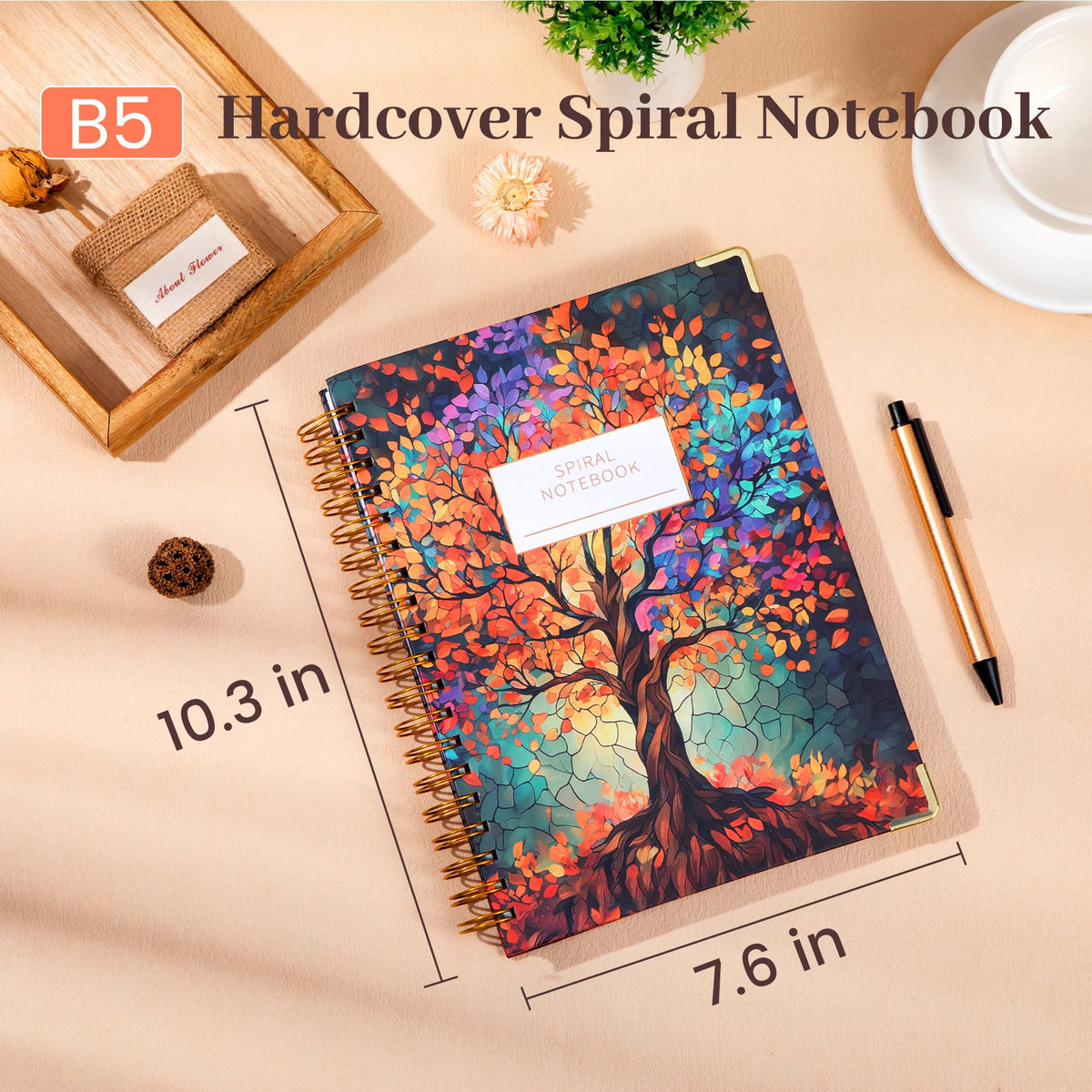 Yoment Hardcover Spiral Notebooks for Work 240 Pages Notebook with Dividers