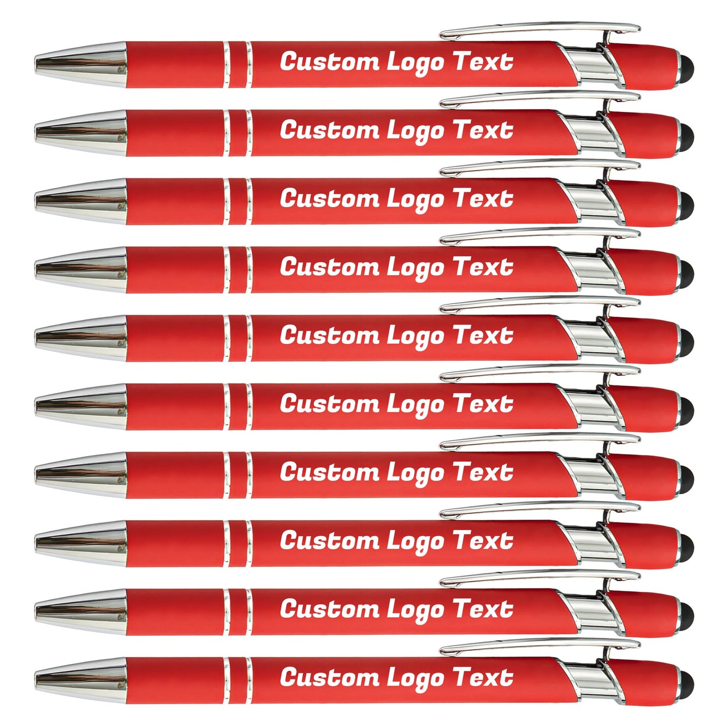 HEYZARDA Custom Pens Ballpoint with Stylus for Events, Red, 20 Pcs
