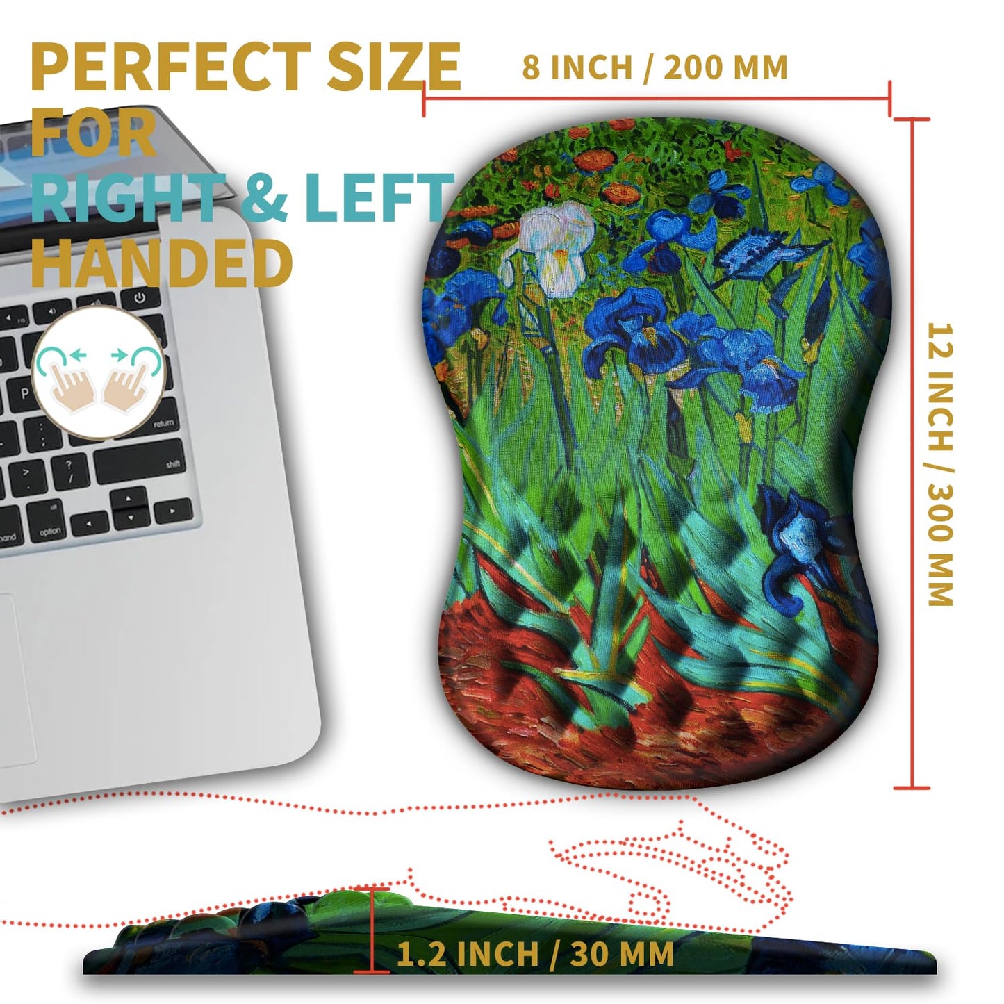 Hokafenle Ergonomic Mouse Pad Wrist Support with Massage Design, Wrist Rest Pain Relief Mousepad