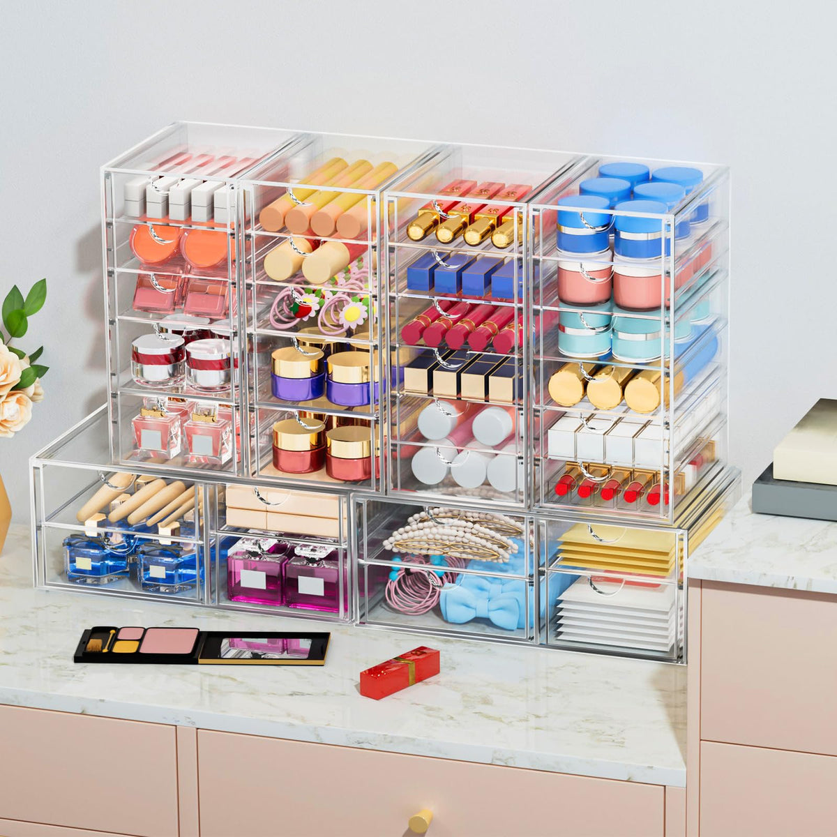caktraie 22-Drawer Acrylic Storage & Makeup Organizer for Desk