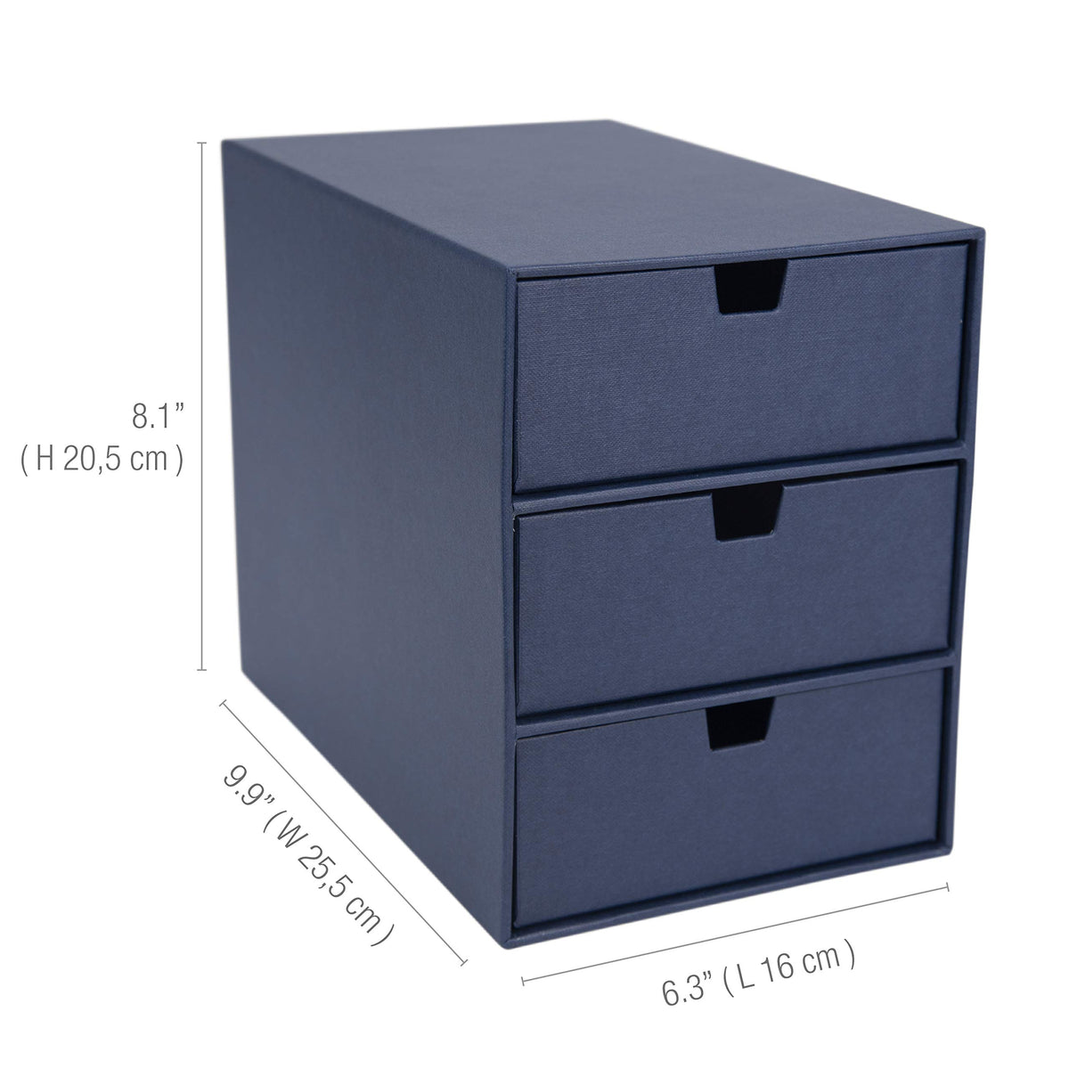Bigso Box of Sweden Ingrid 3-Drawer Fiberboard Desk Organizer for Office Supplies & Accessories