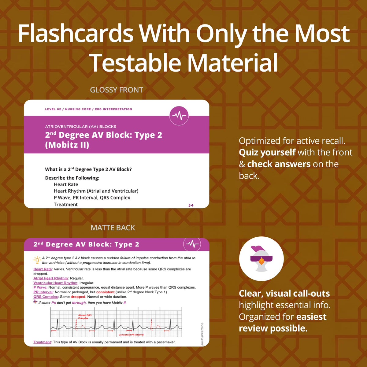 EKG Interpretation Flash Cards – for Nursing/EMT/Paramedic School – 2026-2027 NCLEX ATI HESI Review