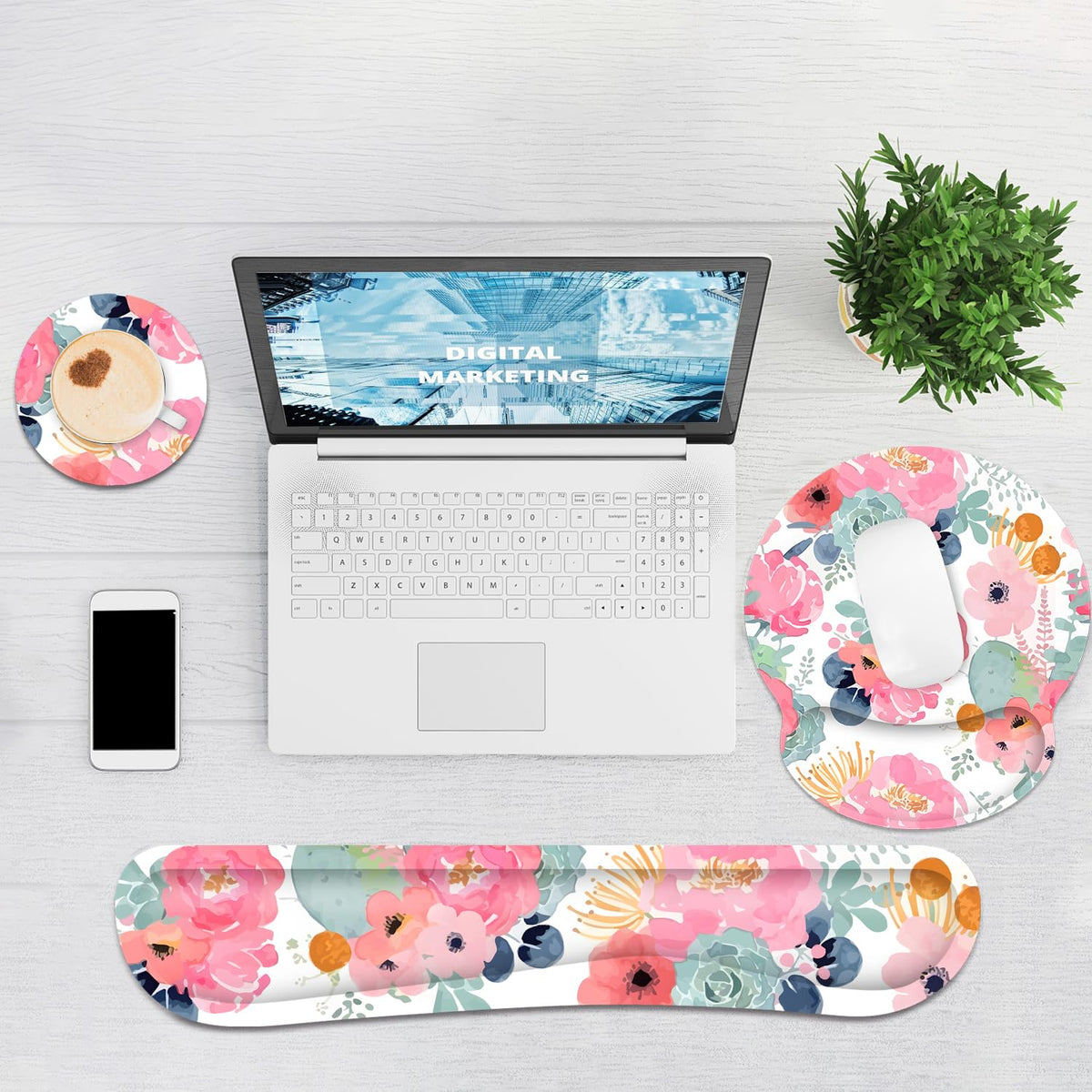 Ergonomic Mouse Pad with Wrist Rest and Keyboard Wrist Rest, Mousepad