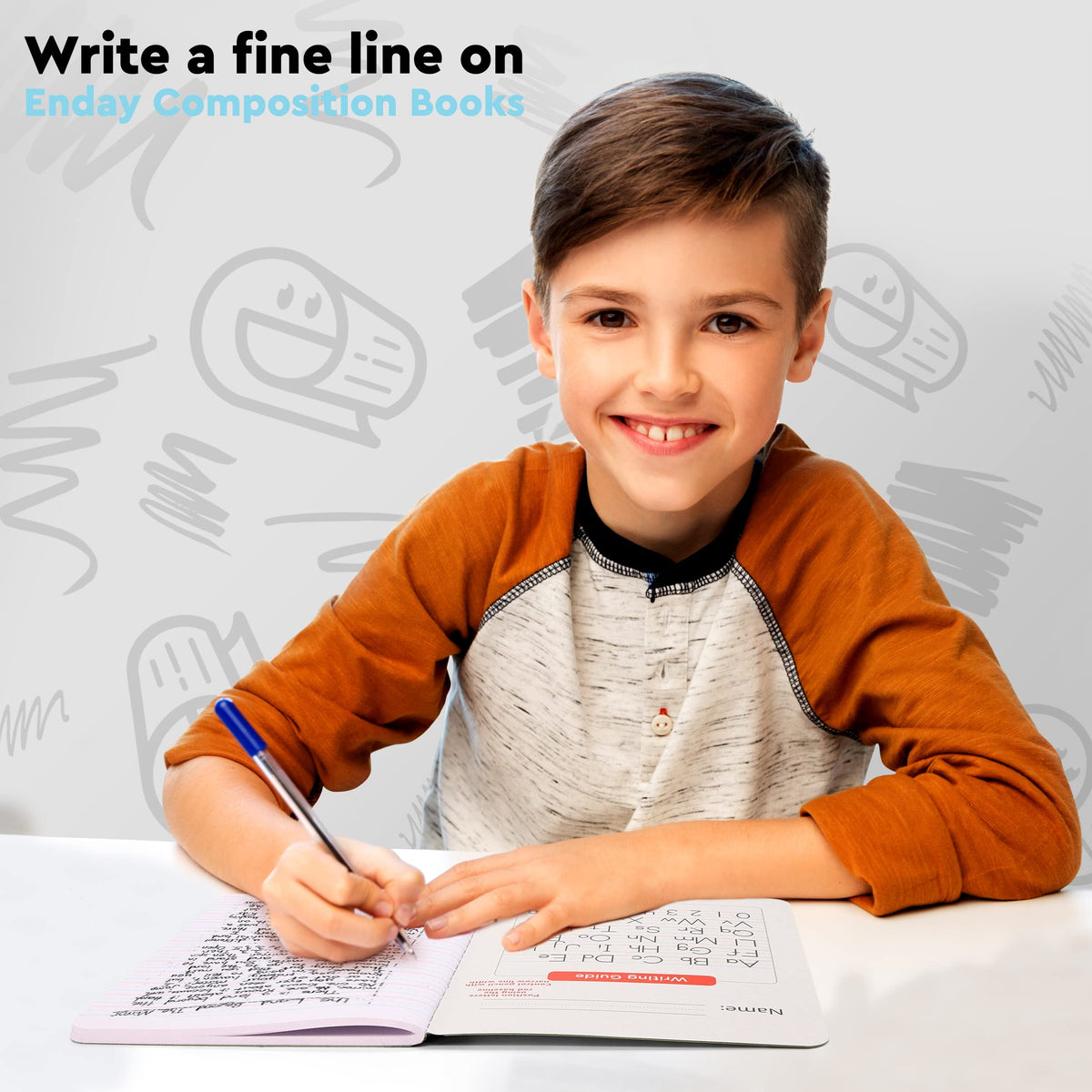 Enday Primary Composition Notebook K-2, Primary Ruled Composition Book, Primary Composition