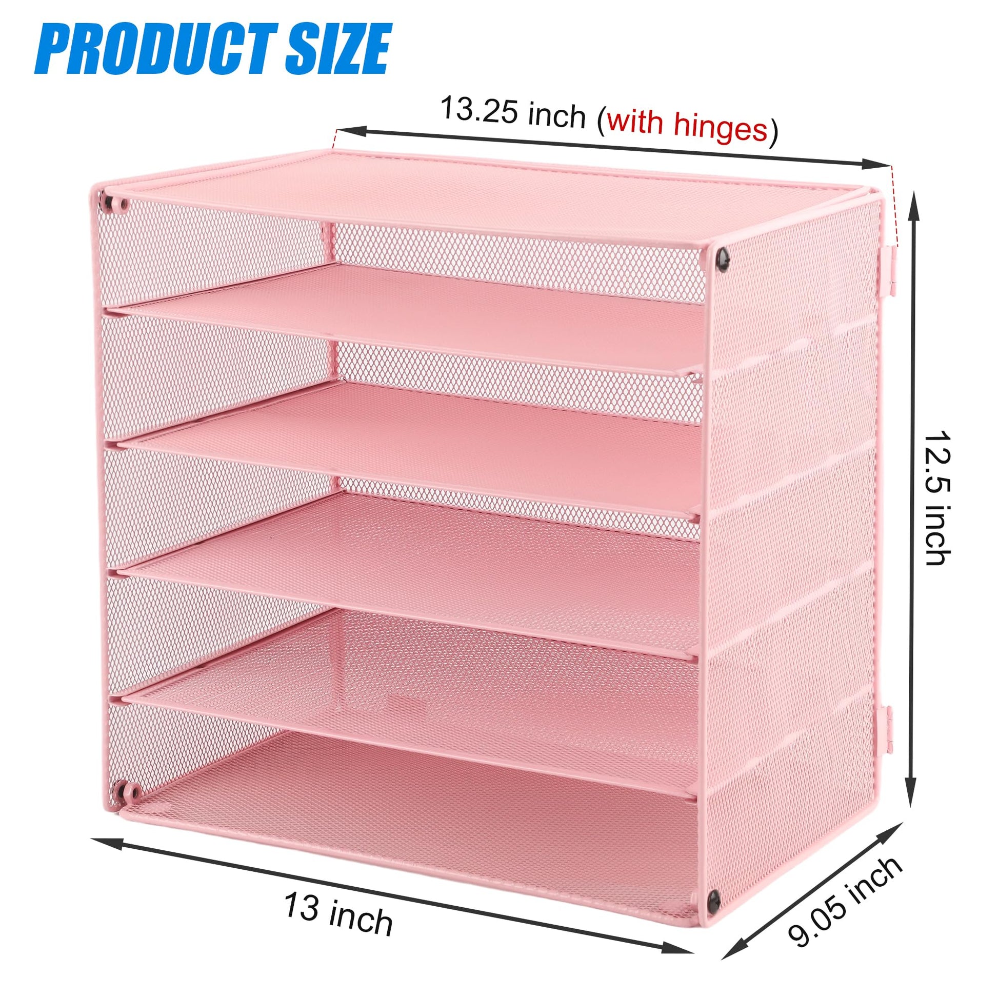 EASEPRES 5 Slot Mesh Desk Organizer Tray, File Paper Letter Folder Holder Desktop Paper Sorter Mail