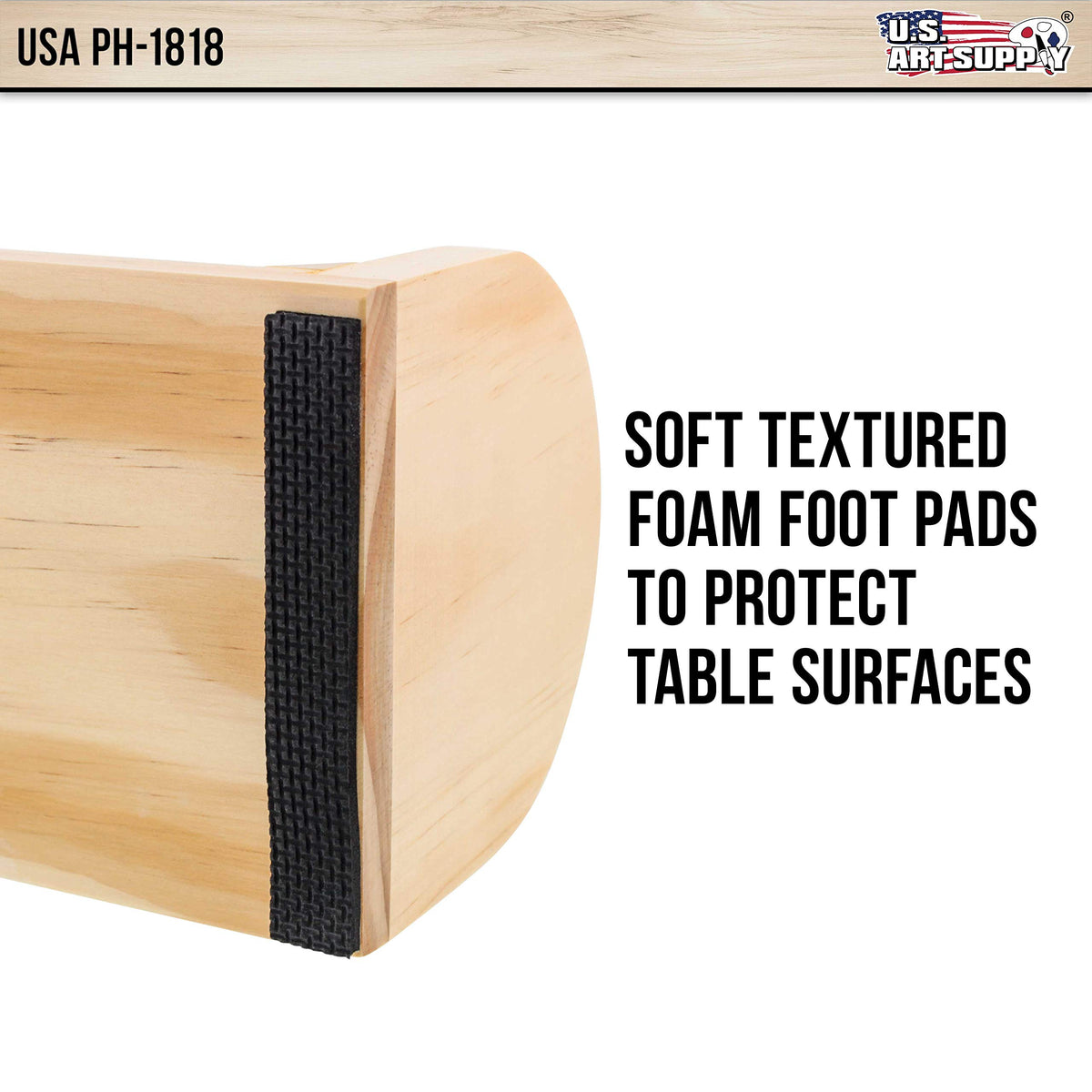 U.S. Art Supply 18" Wooden Tabletop Easel Paper Roll Holder and Dispenser