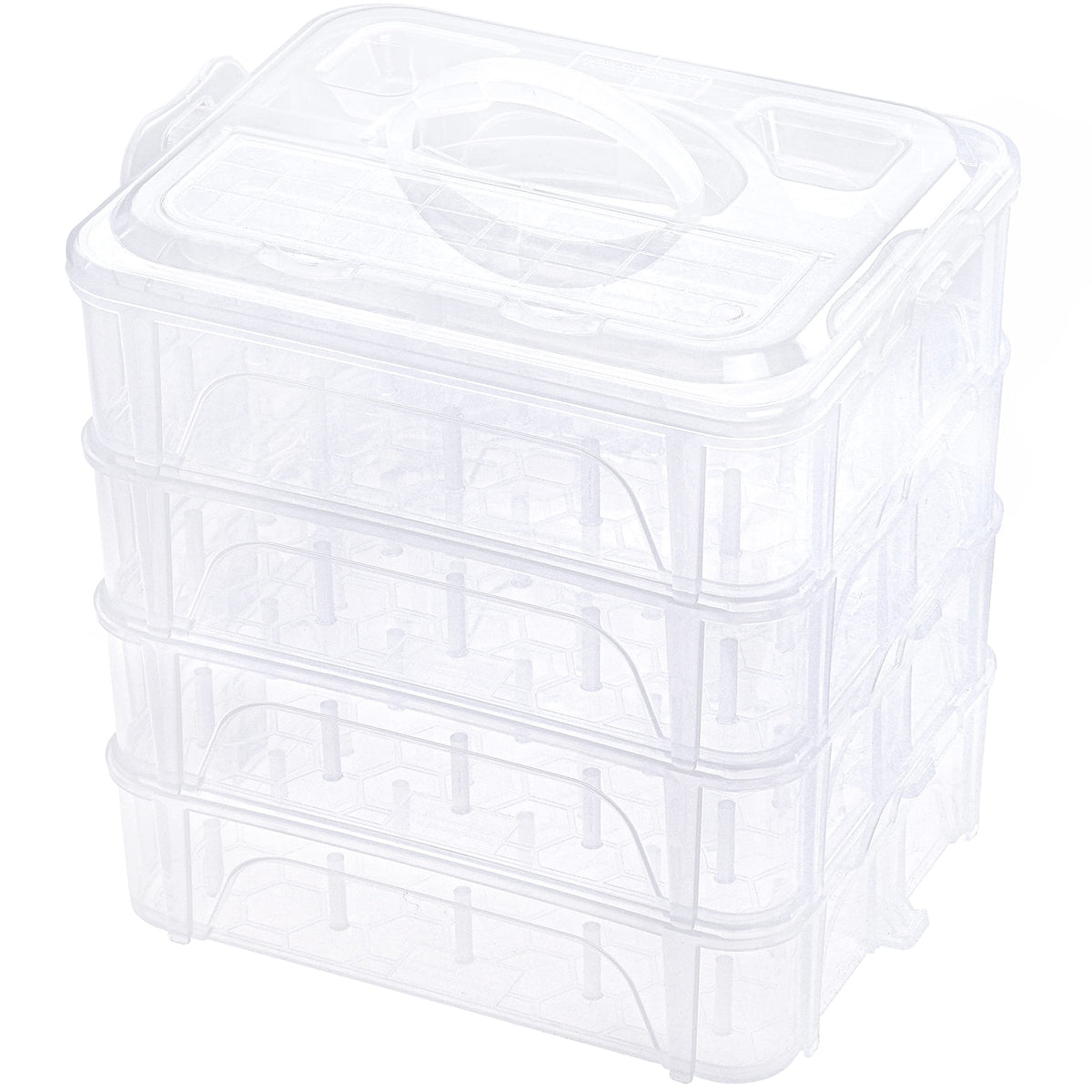 New brothread 4 Layer Stackable Clear Storage Box Organizer