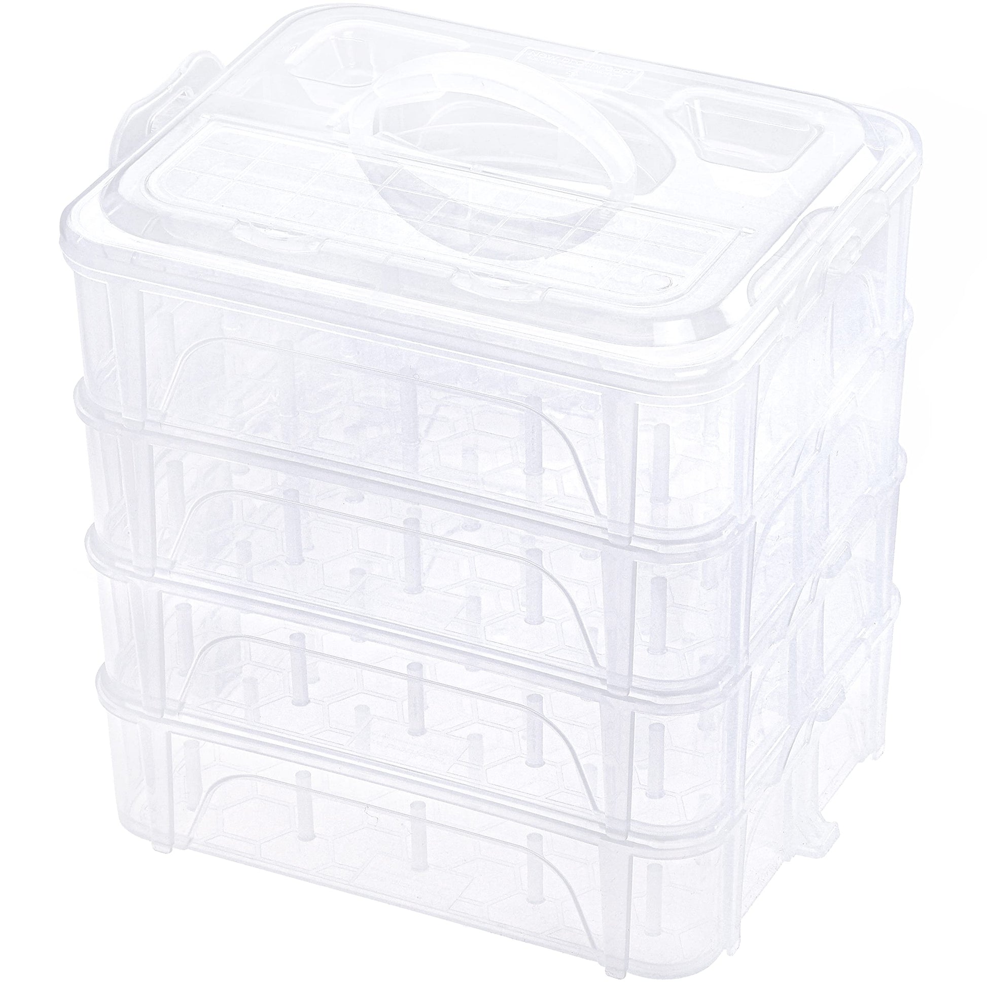 New brothread 4 Layer Stackable Clear Storage Box Organizer