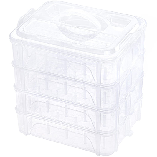 New brothread 4 Layer Stackable Clear Storage Box Organizer