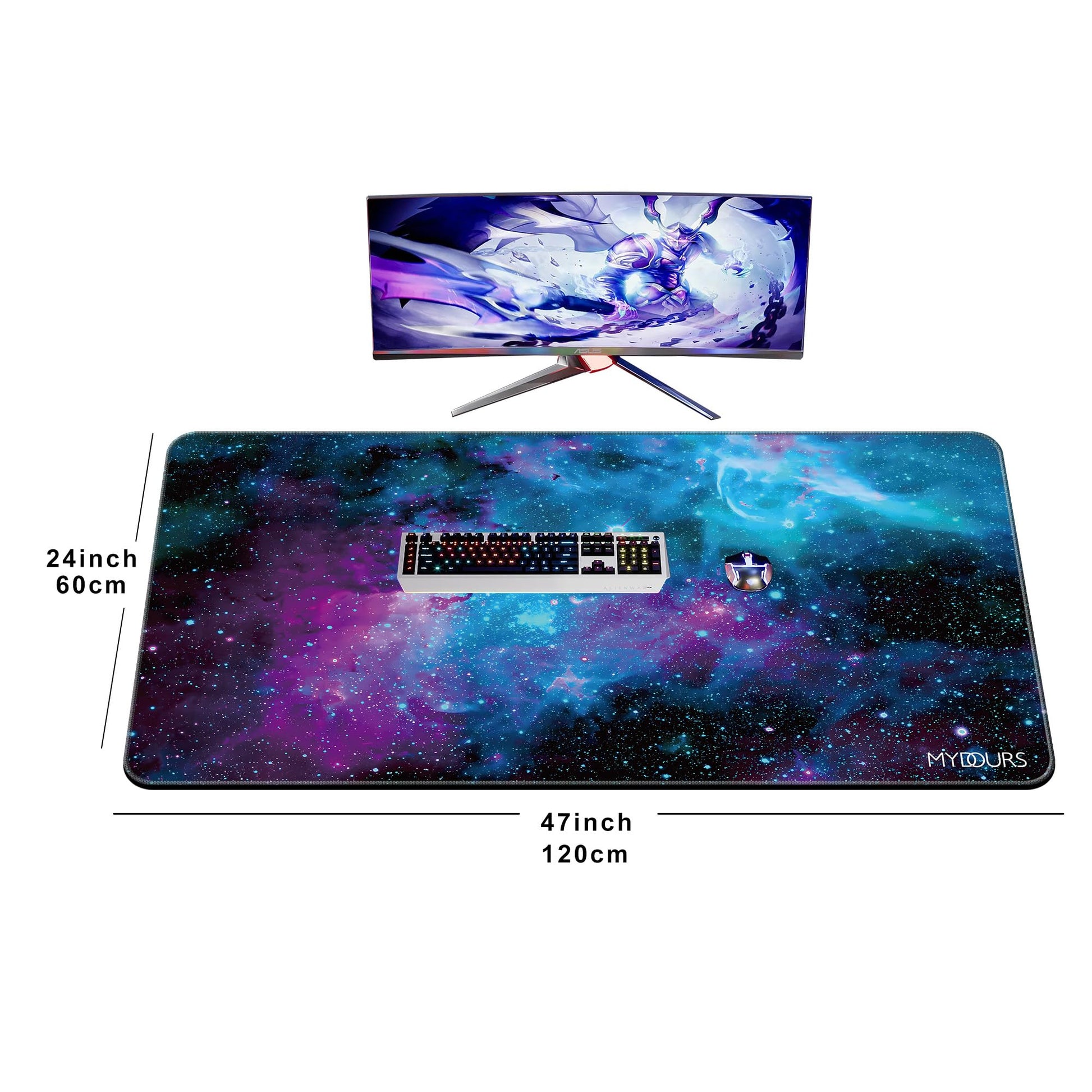 Mydours 48" x 24" Gaming Mouse Pad, XXXL Full Desk Pad (Purle Universe)