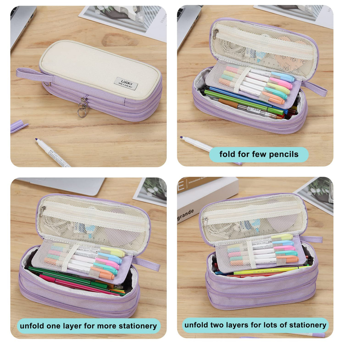 Large Pencil Case for School Zipper Pencil Pouch for Girls Teens Kids