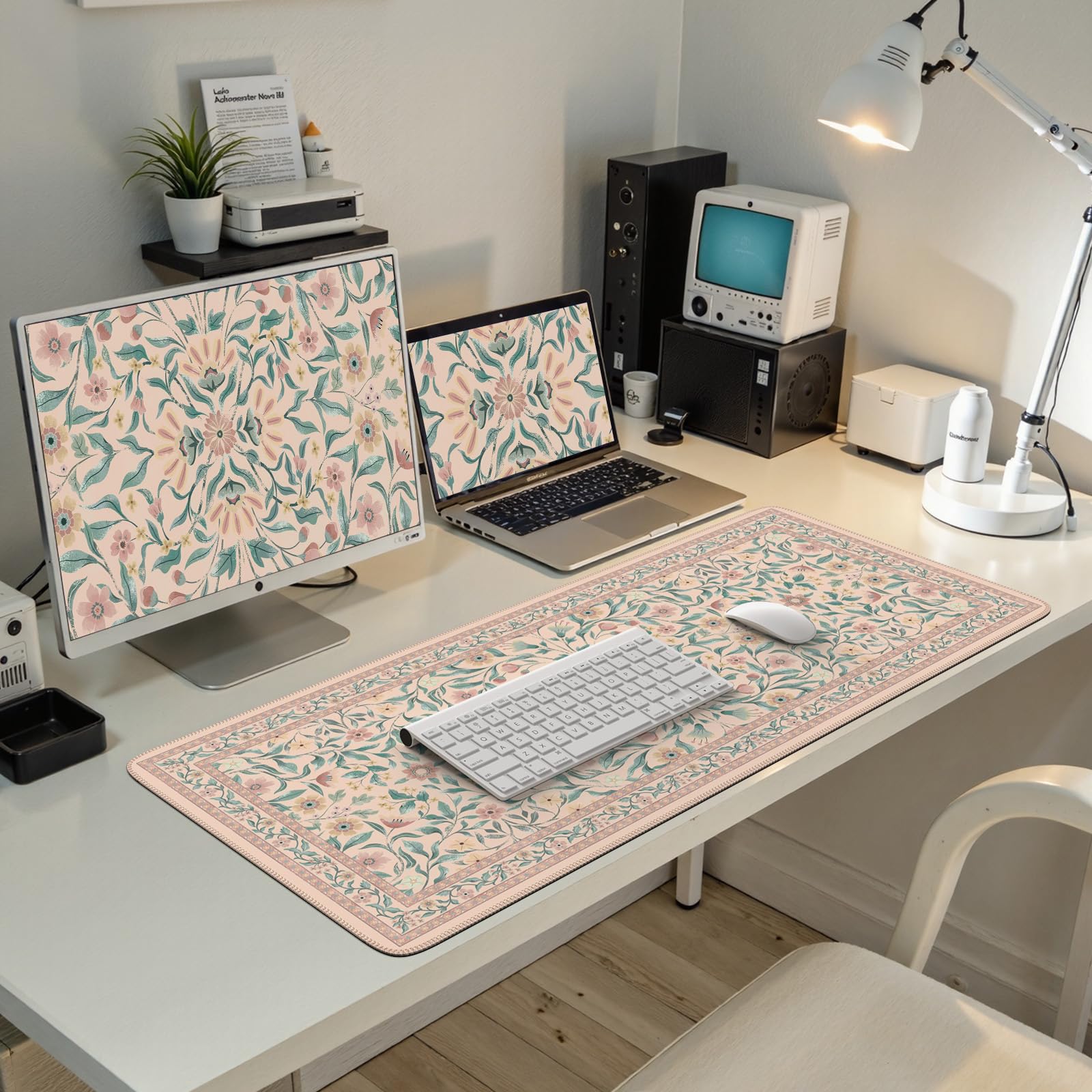 iLeadon Desk Mat for Keyboard and Mouse, Cute Pink Mouse Pads for Computer