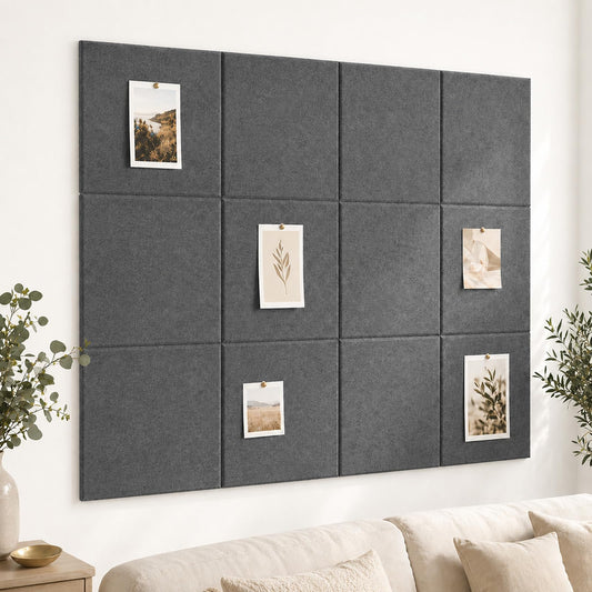 Baysola Felt Bulletin Board Tiles, Cork Board Alternative, 48 x 36 in