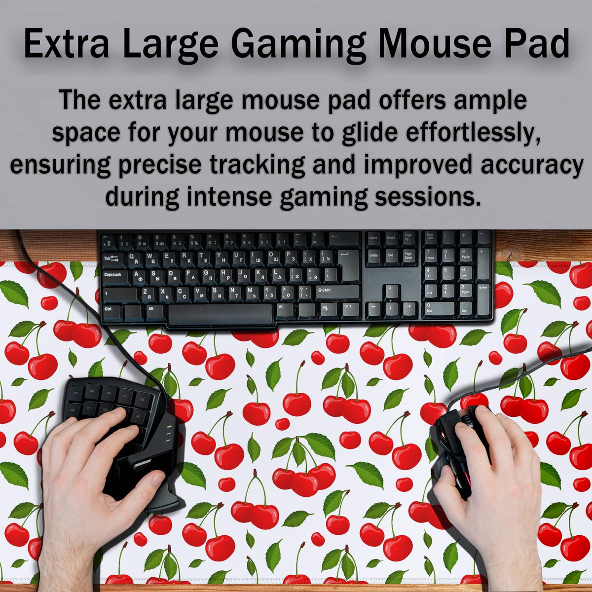 Samgula Big Mouse Pad White Red Gaming Mouse Pads Computer Desk Mats 900X400 Mouse Pad Non-Slip