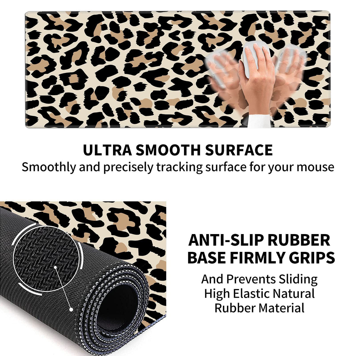 Pretty Mouse Pad and Wrist Rest Set, Extended Desk Mat (31.5" x 11.8") with Memory Foam Ergonomic