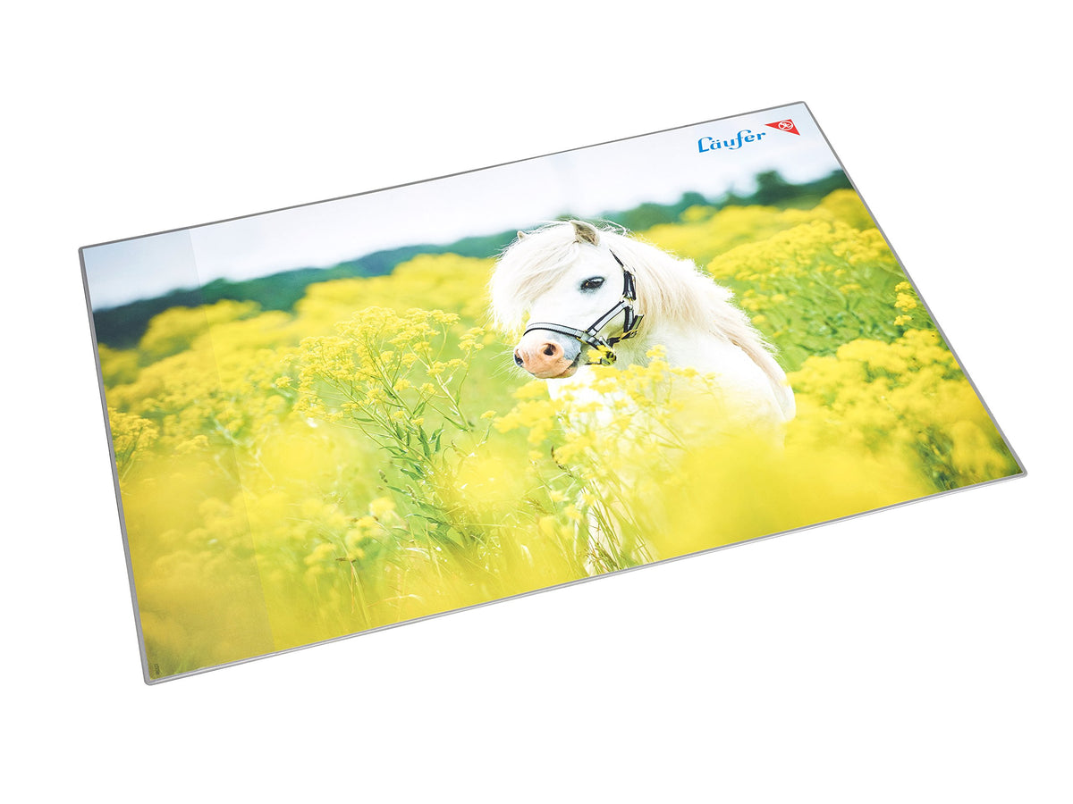 Läufer motif desk pad Pferd im Rapsfeld