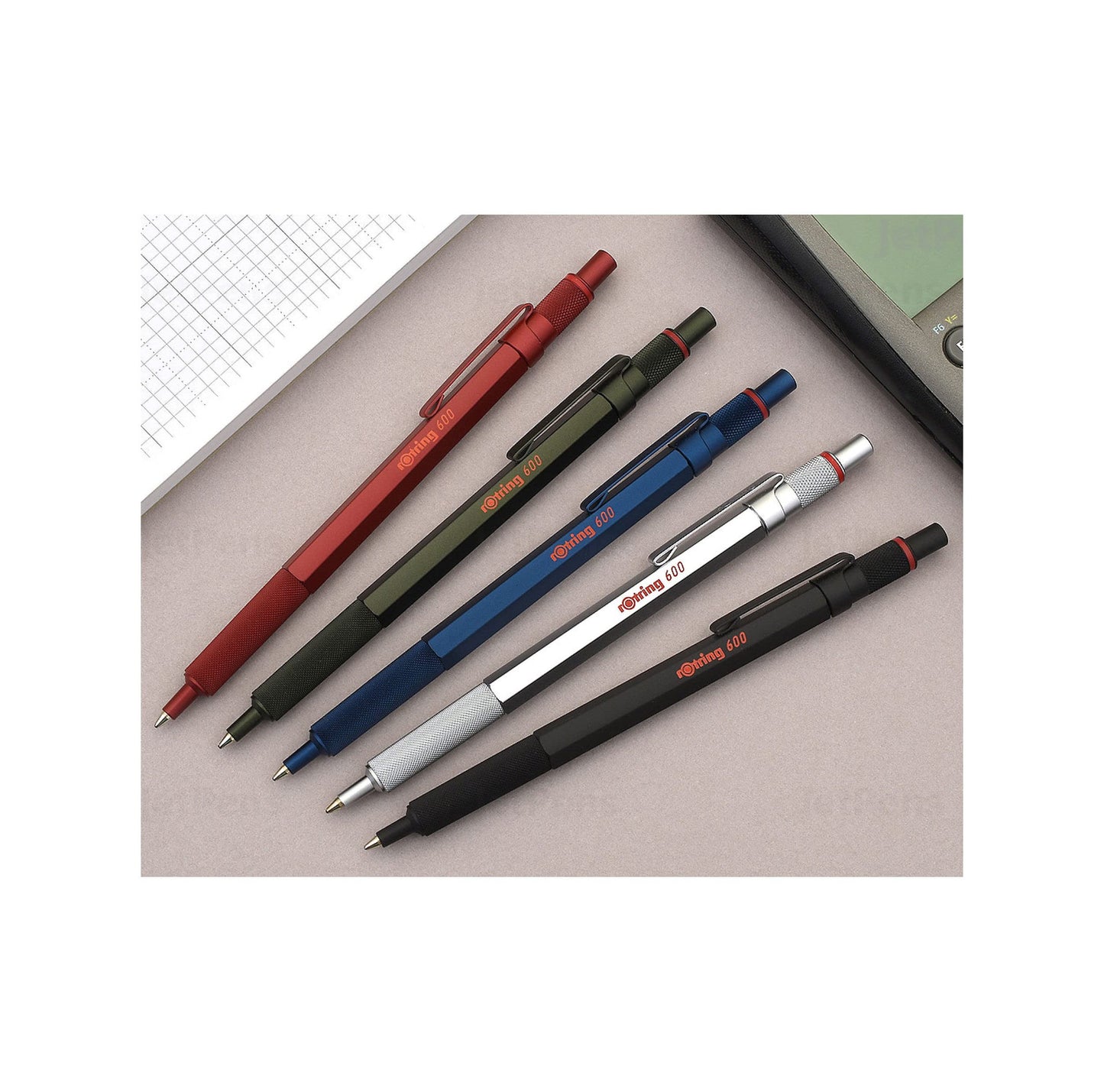 rOtring 600 Ballpoint Pen | Medium Point | Black Ink | Green Barrel | Refillable