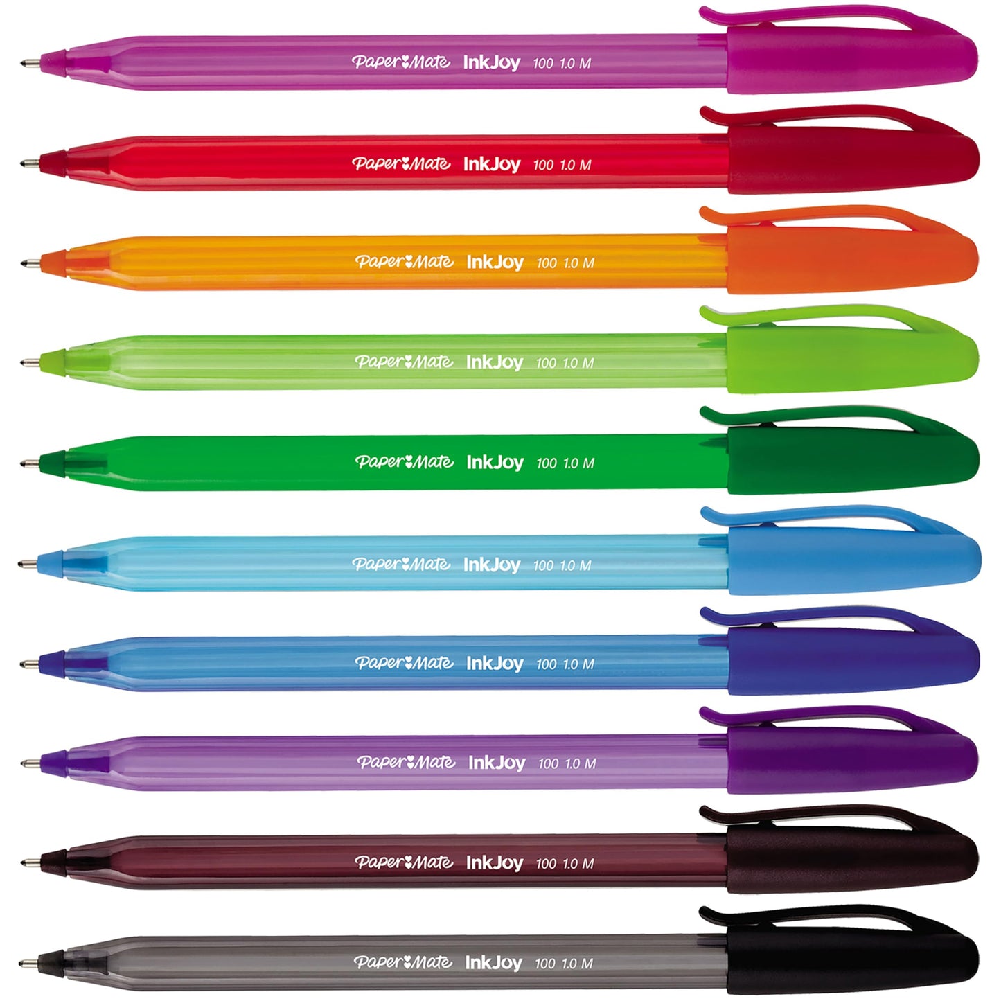 Paper Mate InkJoy 100ST Ballpoint Pens, Medium Point (1.0 mm), Assorted Fun Colours, 27 Count