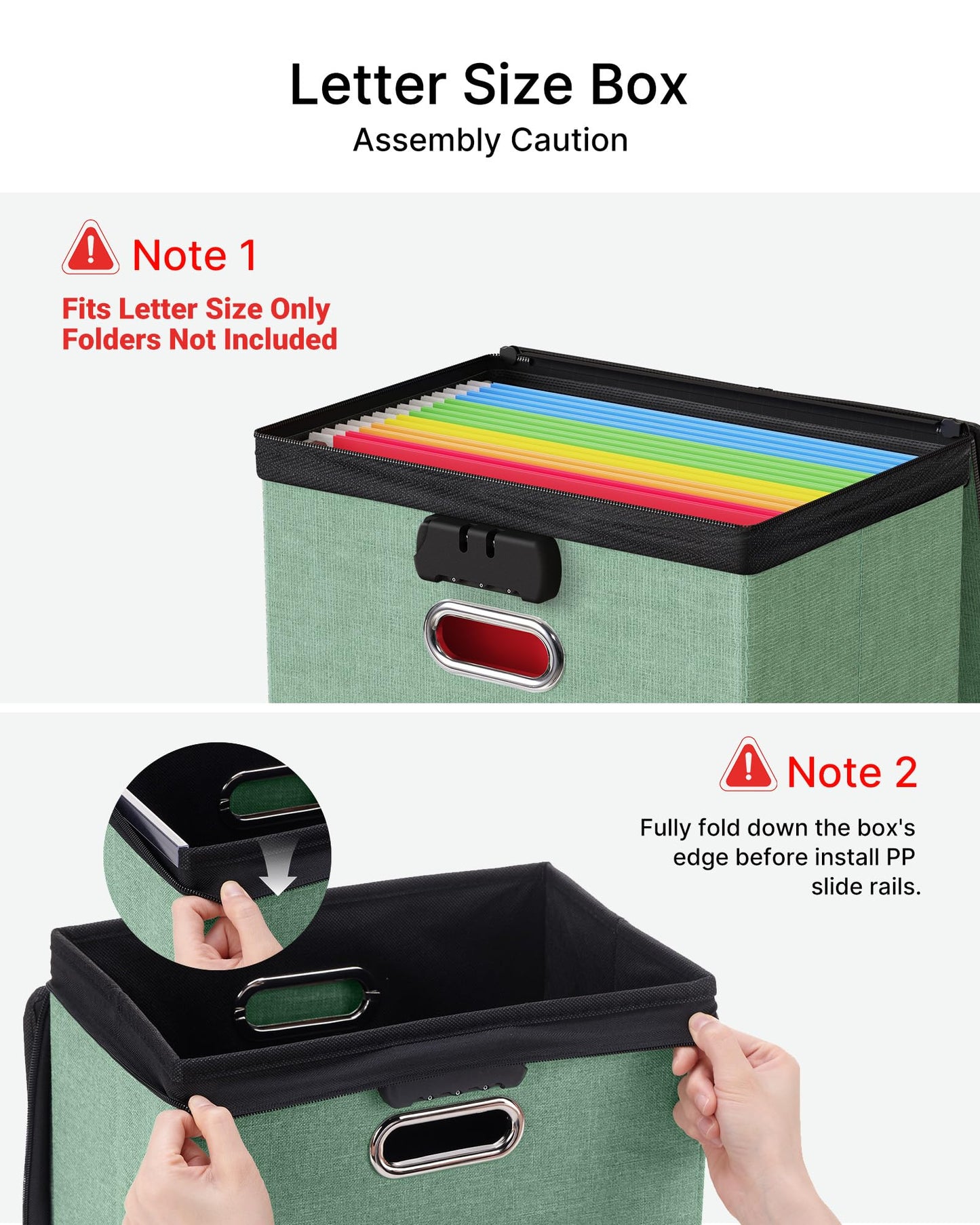 Oterri Lockable File Box Small 2-Pack Hanging Organizer for Letter-Size