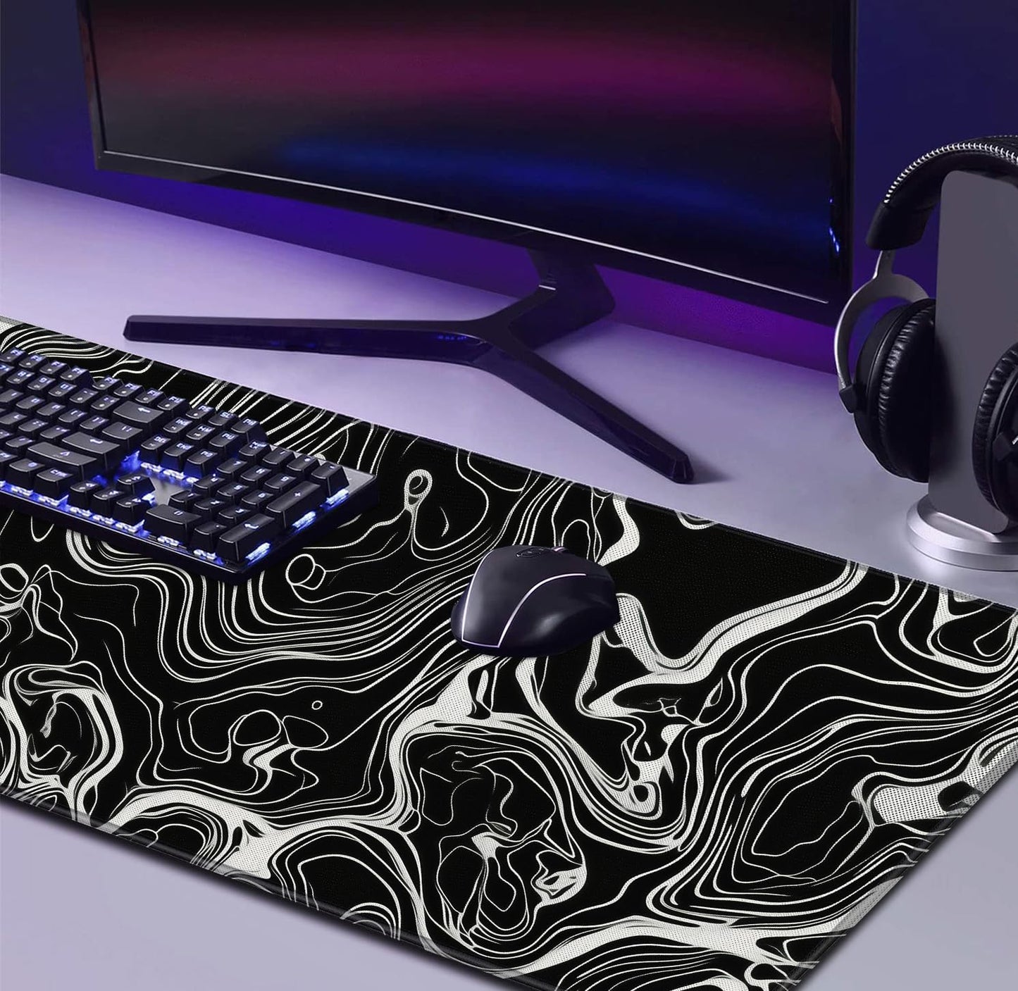 Marble Patterned XL Gaming Mouse Pad, Suitable for Office and Study Mouse Pads