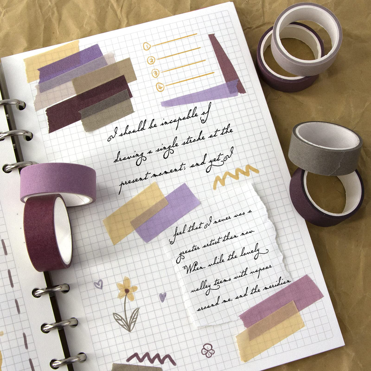 Mooker 20 Rolls Washi Tape Set, Colored Masking Tape, Decorative Nature Colored Tapes for Arts, DIY