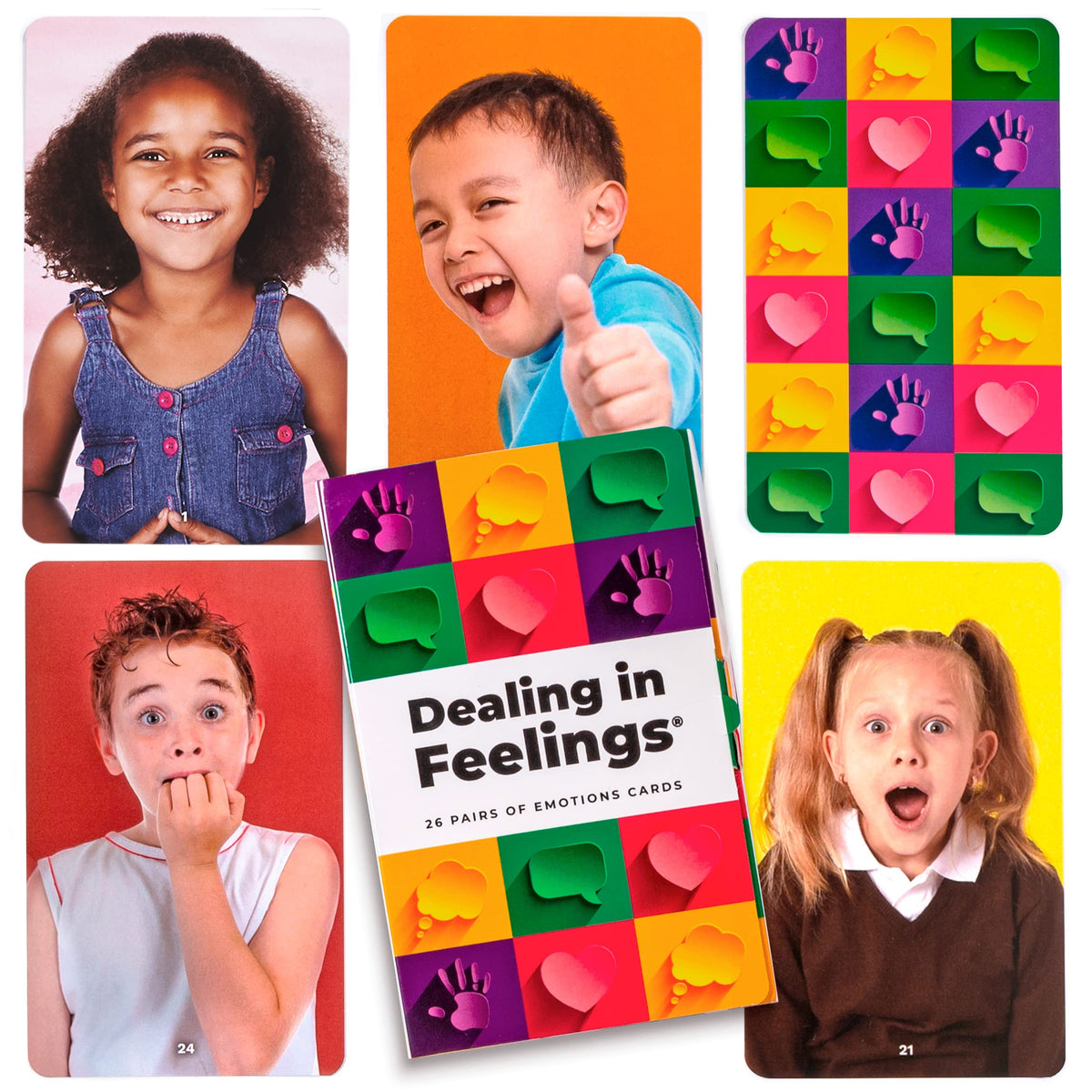Emotion Cards for Kids | 26 Real Photo Emotion Cards | with Matching Pairs