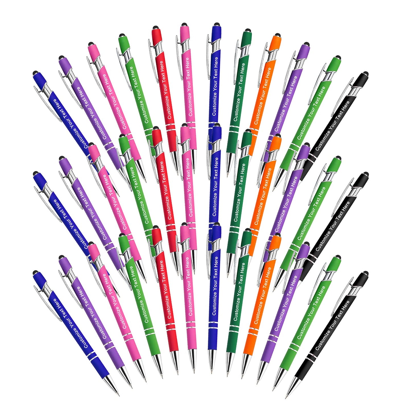 Qingxily Custom Pens Bulk - Up to 300 Personalized Stylus Ballpoint Pens With Free Engraving
