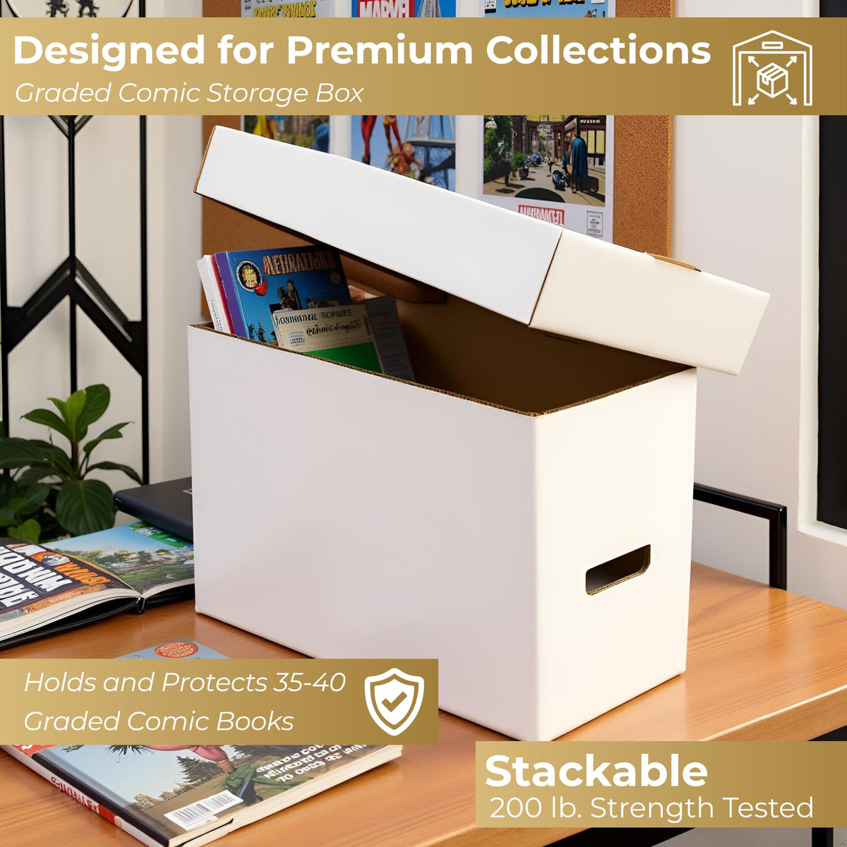 Max Protection CGC Graded Comic Book Storage Boxes - Heavy-Duty - 5 Count