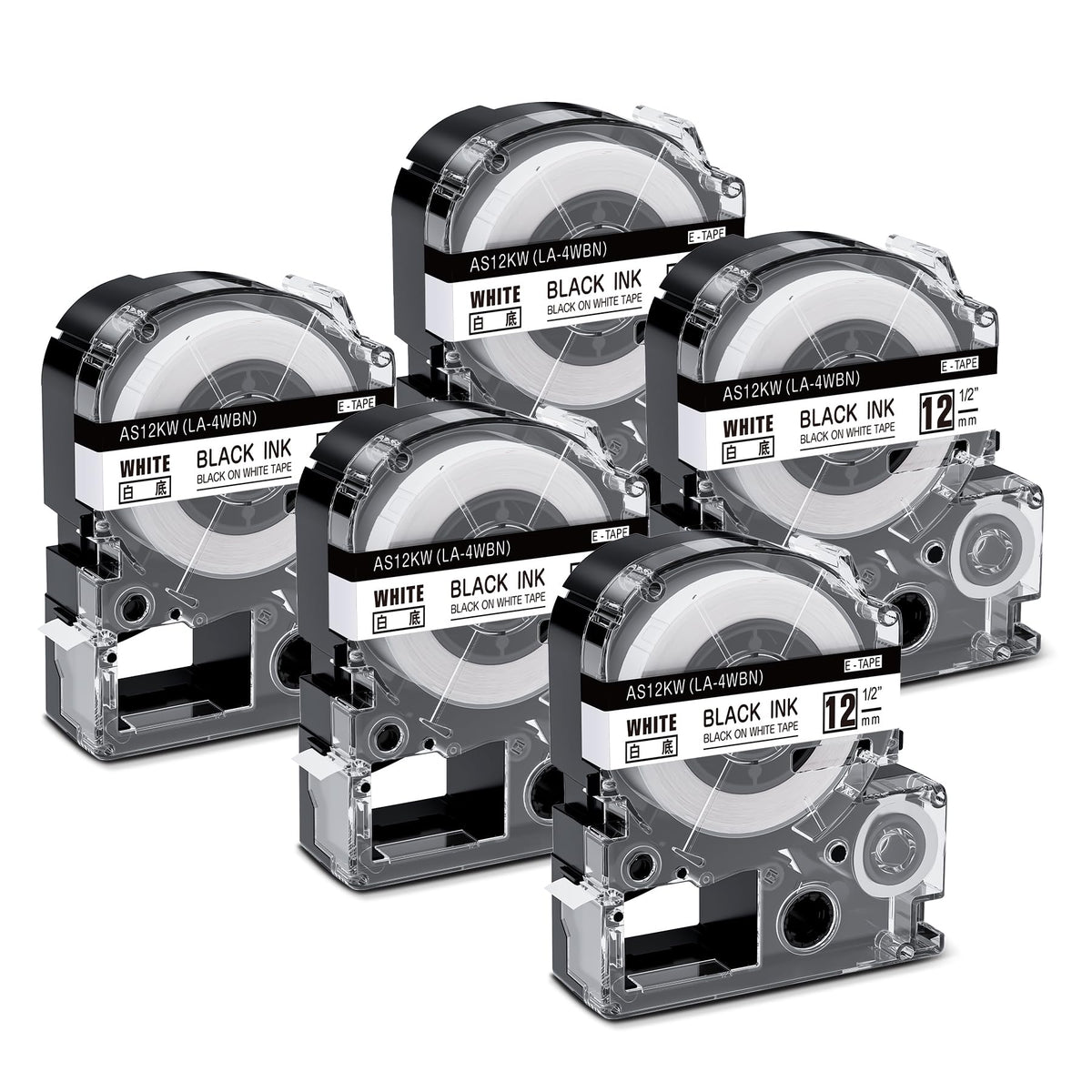 Aonomi Compatible for Epson Label Maker Tape LK-4WBN LC-4WBN 212BWPX
