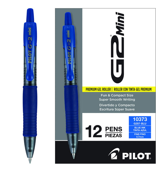 PILOT G2 Premium Rolling Ball Gel Pens, Fine Point 0.7mm, Blue Ink, 12-Pack