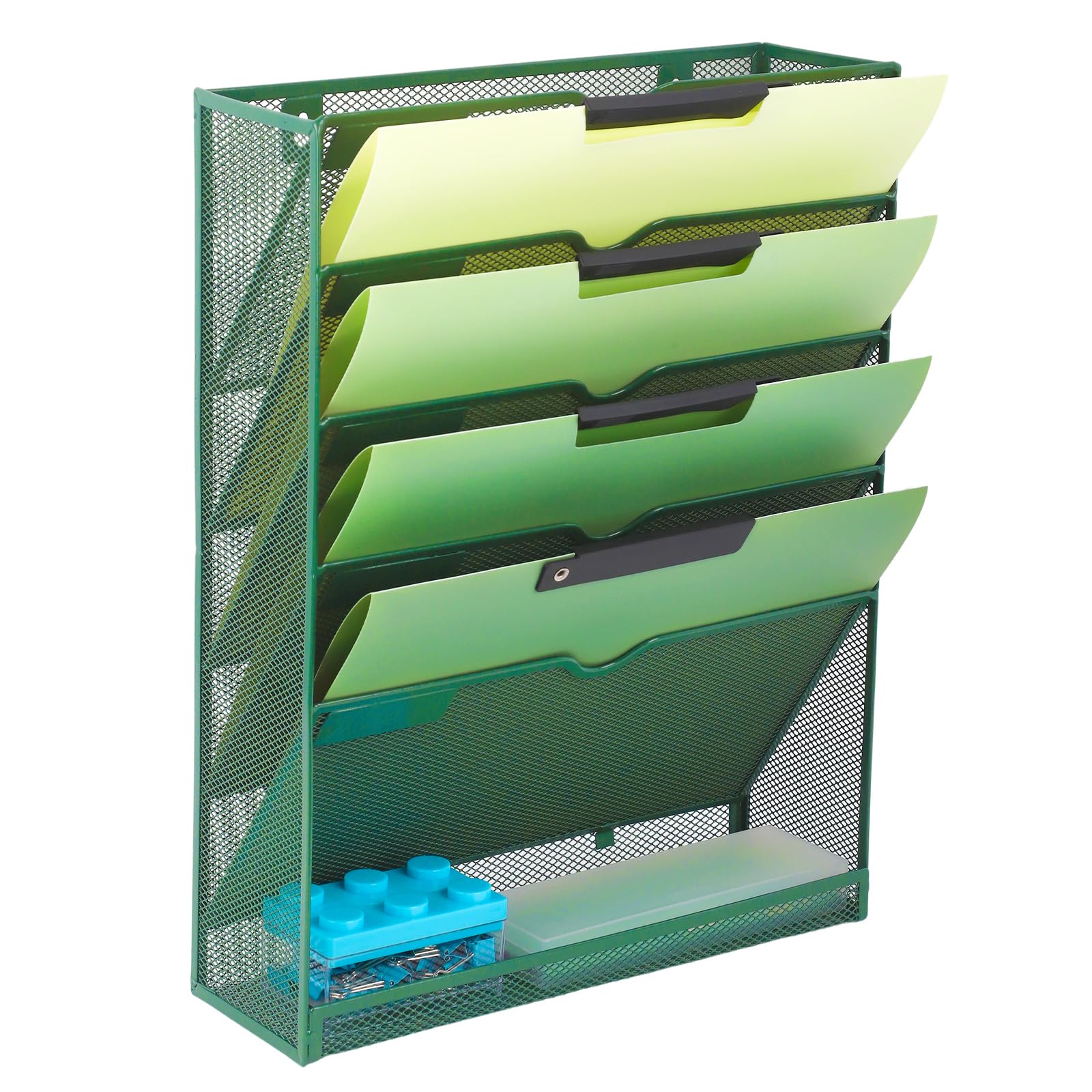 EASEPRES 6 Tier Desk File Organizer, Mesh Hanging Wall Mount Document Organization Stand, Desktop
