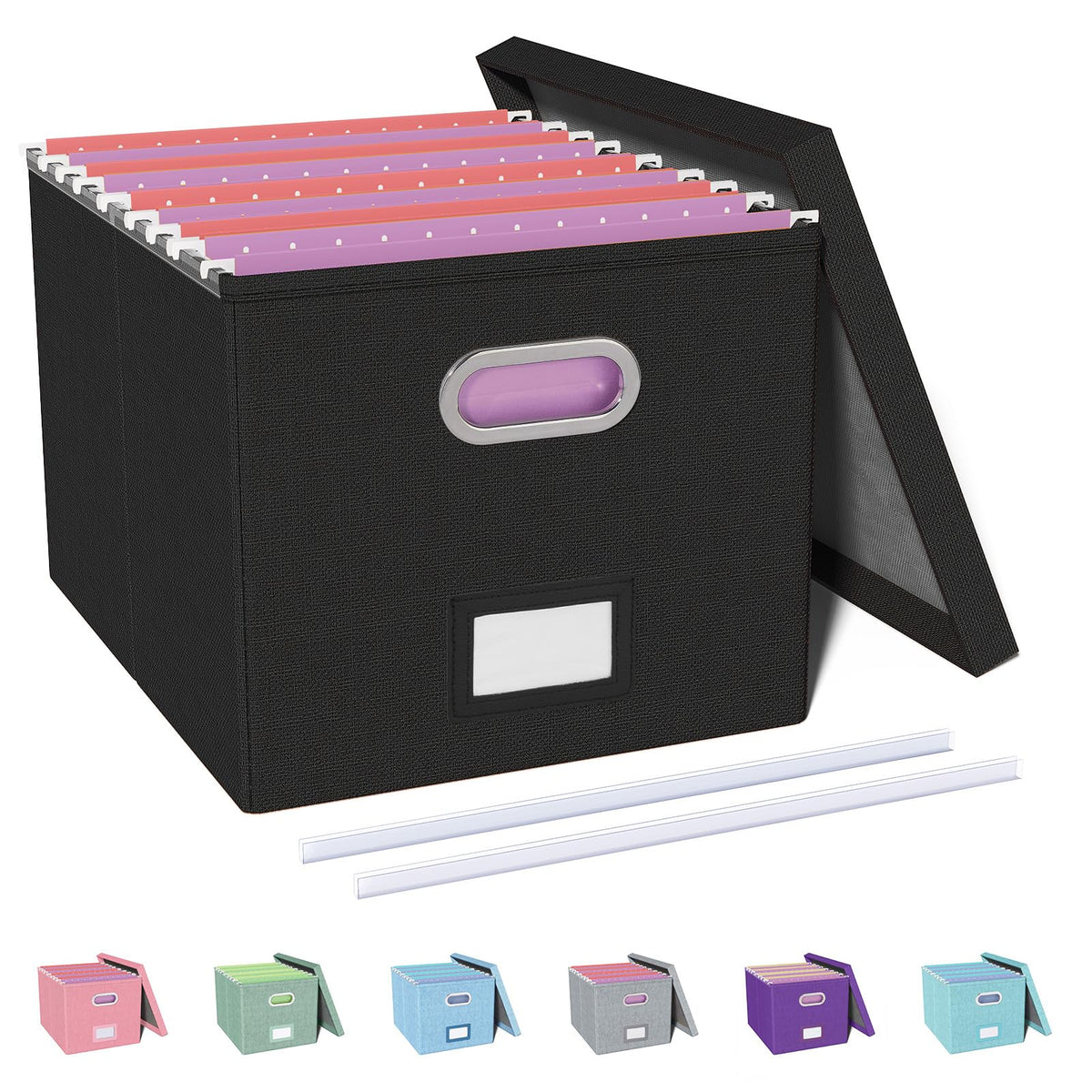 Oterri File Organizer, File Box, File Cabinet for Letter File Folder Storage, Hanging File