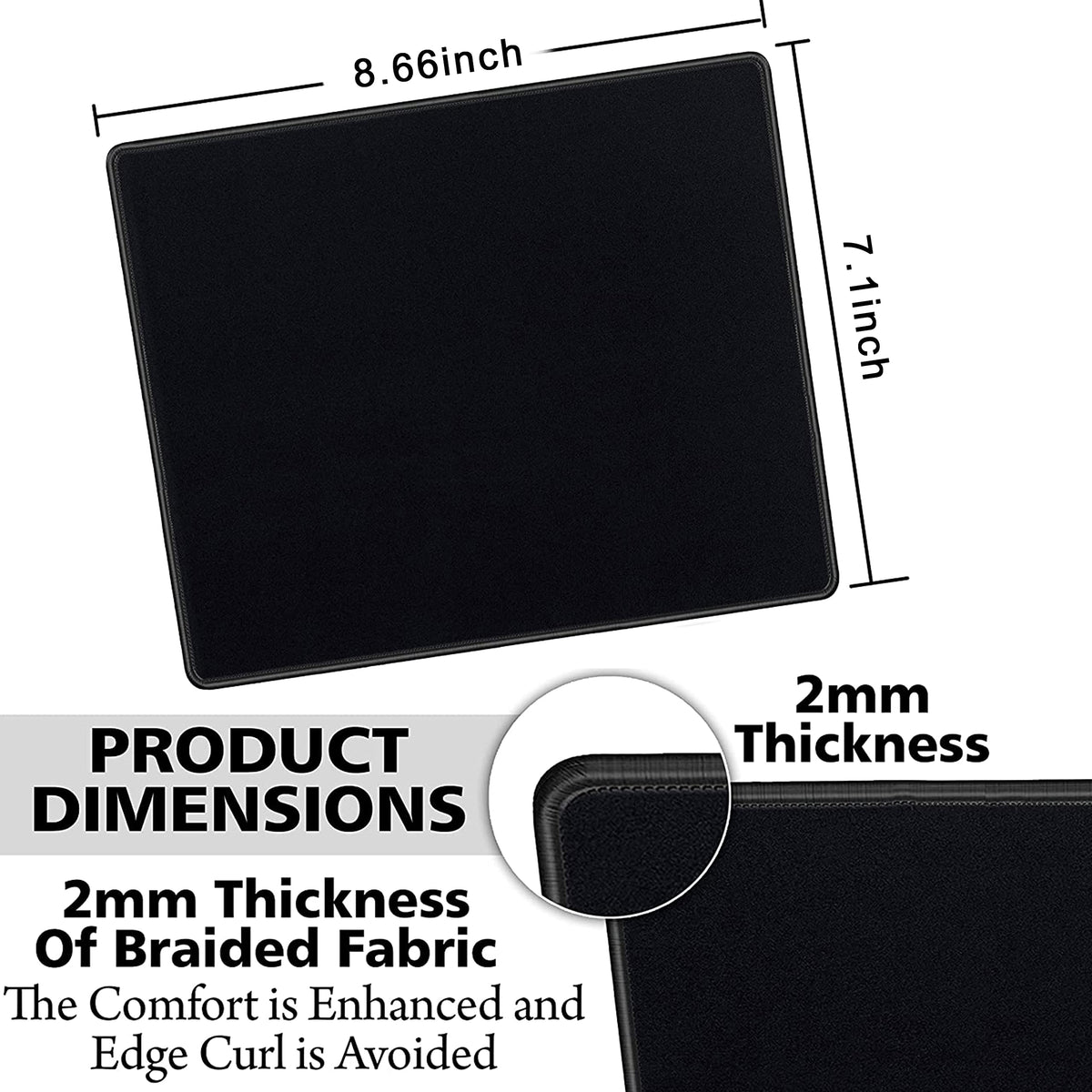 SaiTech IT 20-Pack Mouse Pads Bulk, Stitched Edges, Non-Slip Base