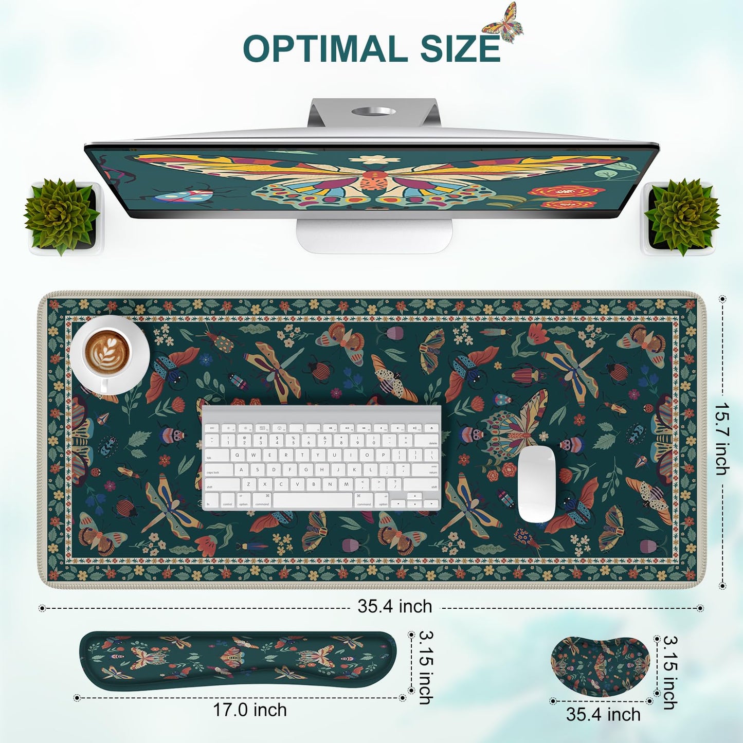 iCasso Large Mouse pad for Desk, Computer Desk Mat, 3Pcs XXL Keyboard and Mouse Pad + Keyboard
