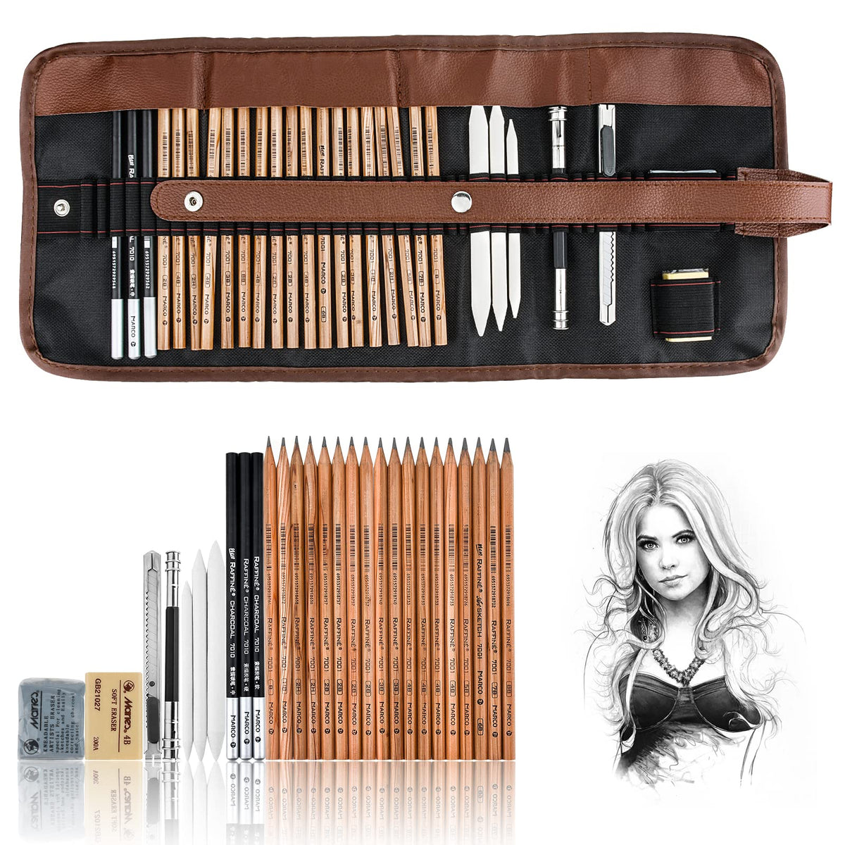 YunQiDeer Drawing Pencils Art Supplies for Beginners & Adults
