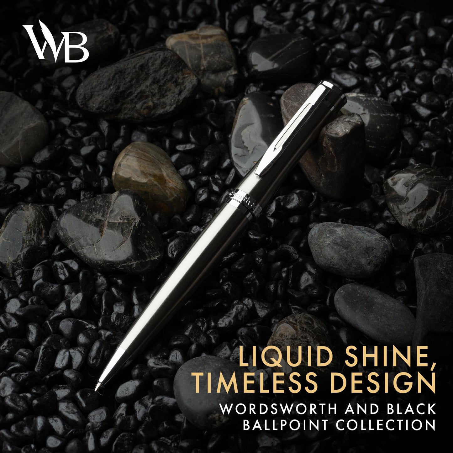 Wordsworth & Black Luxury Refillable Ballpoint Pen Set for Writing, Silver