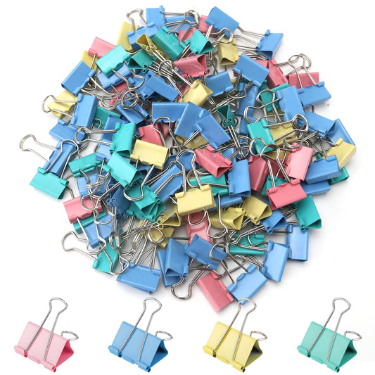OWLKELA 120 Pack Binder Clips, 0.75 Inch, Assorted Colors