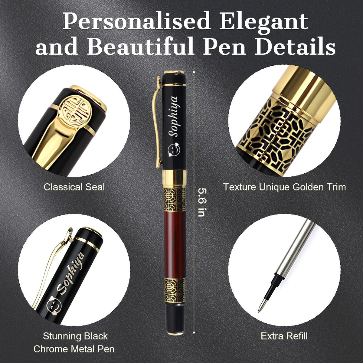 Bnesi Luxury Pen,Personalised Pens Sets With Free Engraving for Men Women Gift Professional