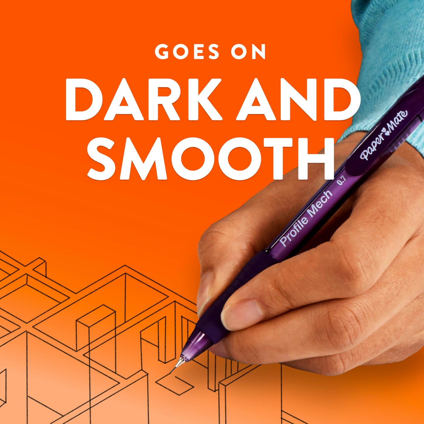 Paper Mate Profile Mechanical Pencils, 0.7 mm, HB #2 Lead, 8 Assorted Barrel Colors, 24 Count
