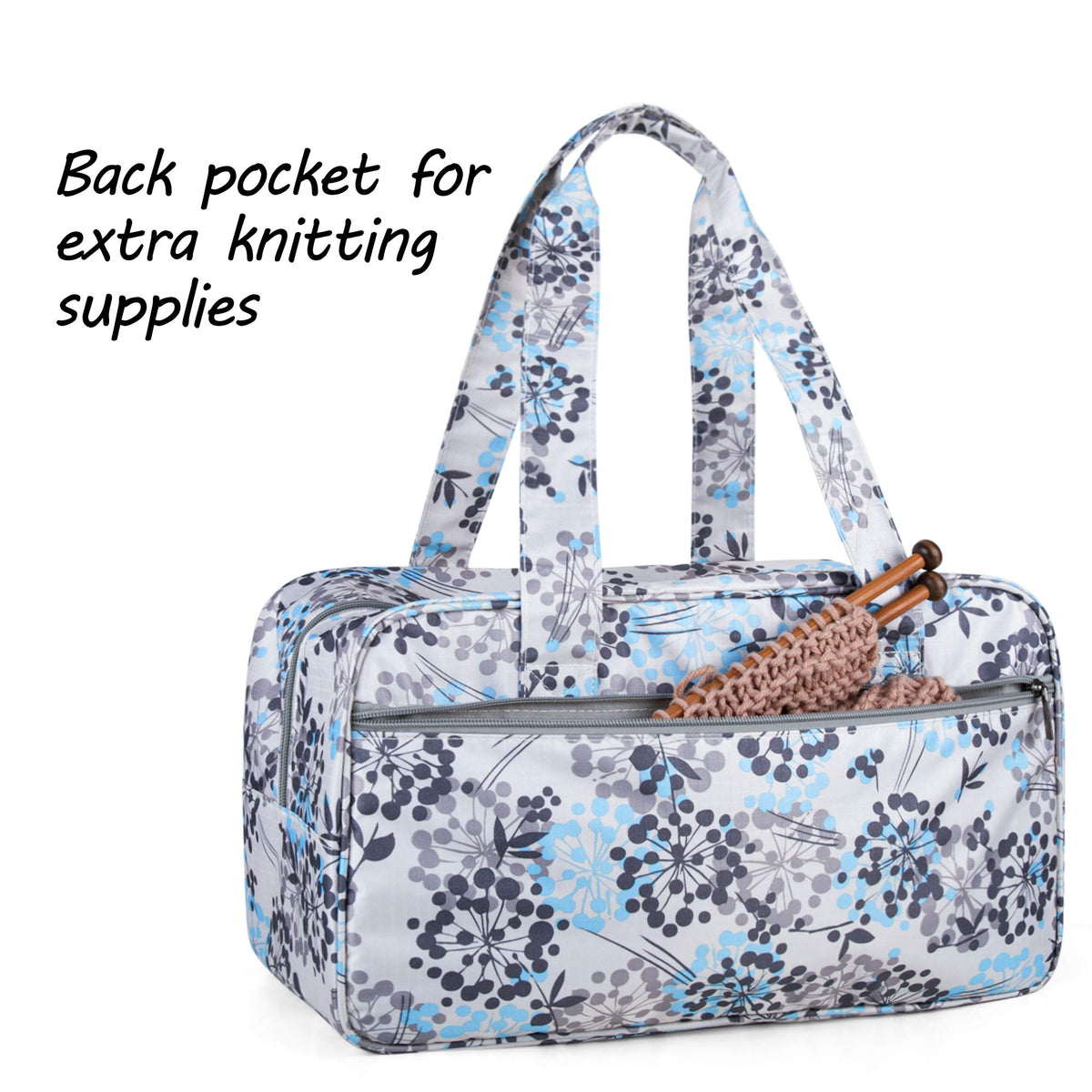 CURMIO Yarn Storage Bag for Crochet Hooks, Knitting Project, Dandelion