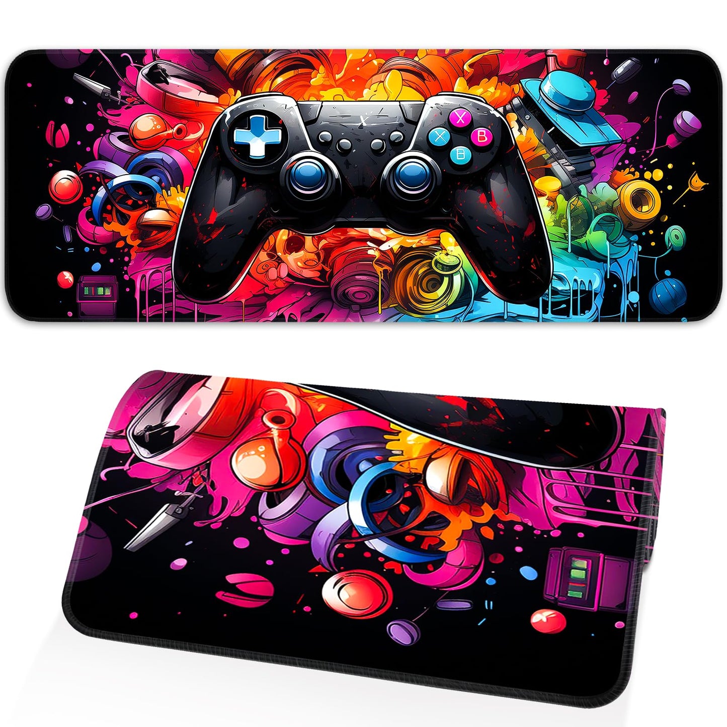 Gaming Mouse Pad, Large Mouse Pad, Waterproof Non-Slip Rubber Base, Stitched Edges, Suitable for